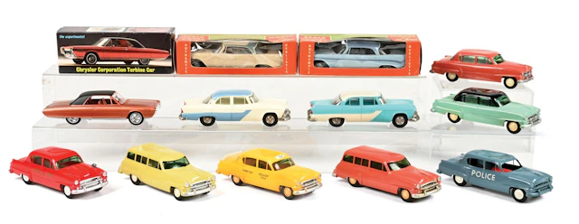 LOT OF 12: 1950S-1960S ERA CHRYSLER AND PLYMOUTH ASSORTED PROMOTIONAL MODELS