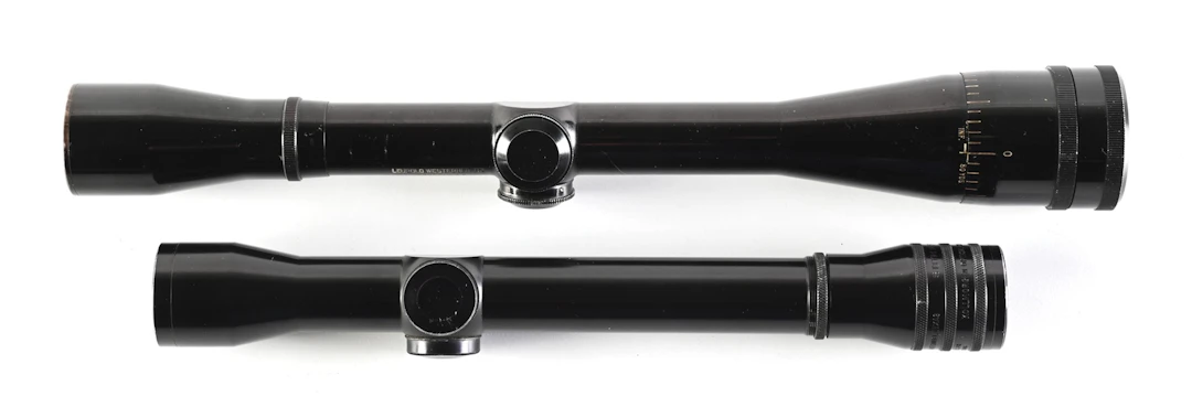 LOT OF 2: VINTAGE LEUPOLD WESTERNER 8X AND STITH KOLLMORGEN 4X SCOPES.