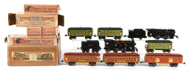 LOT OF 2: PRE-WAR LIONEL O-GA. NO. 144 SET AND NO. 259E LOCO W/ TENDER