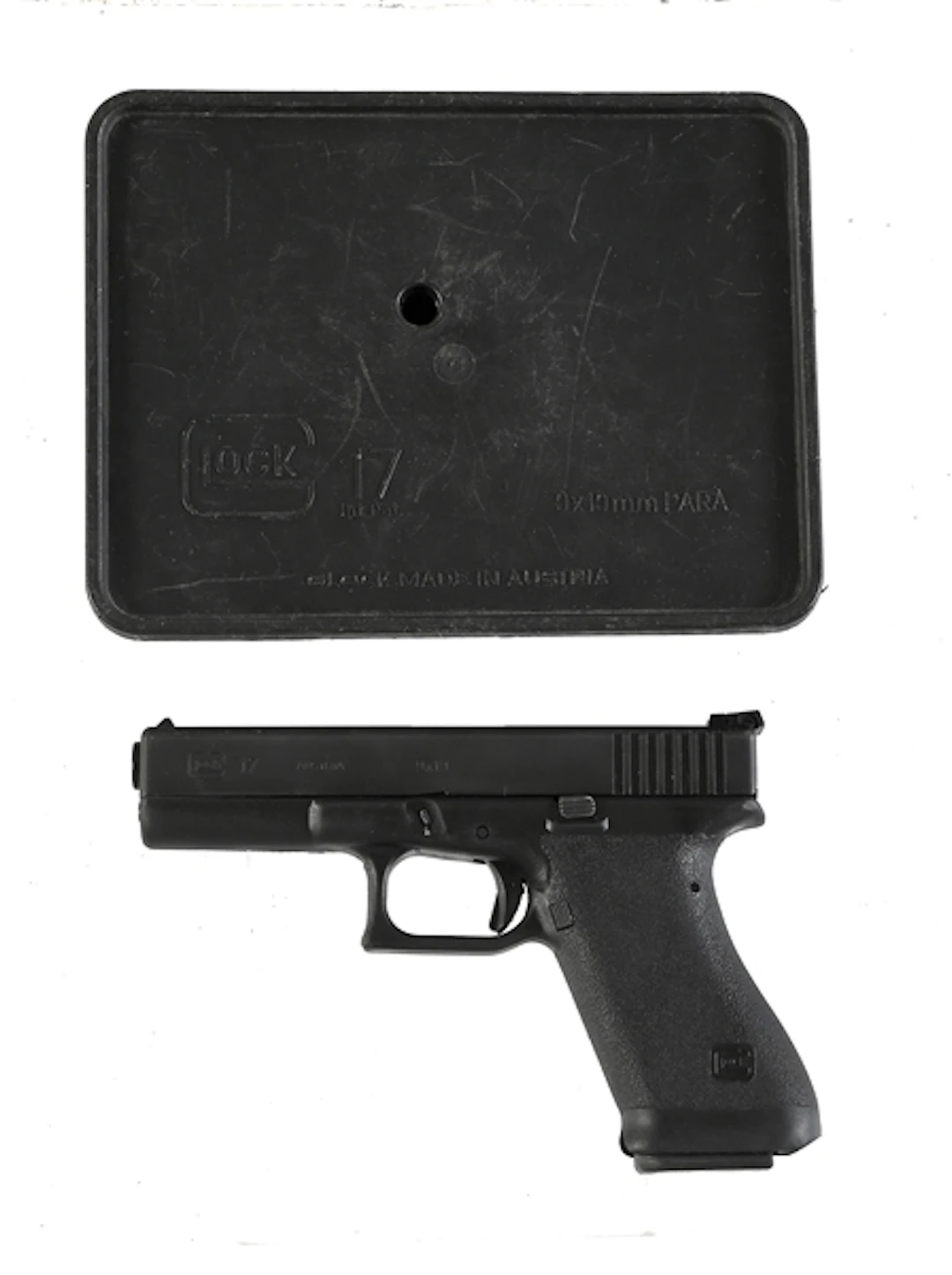 (C) GEN 1 GLOCK 17 9MM SEMI-AUTOMATIC PISTOL WITH "TUPPERWARE" CASE.
