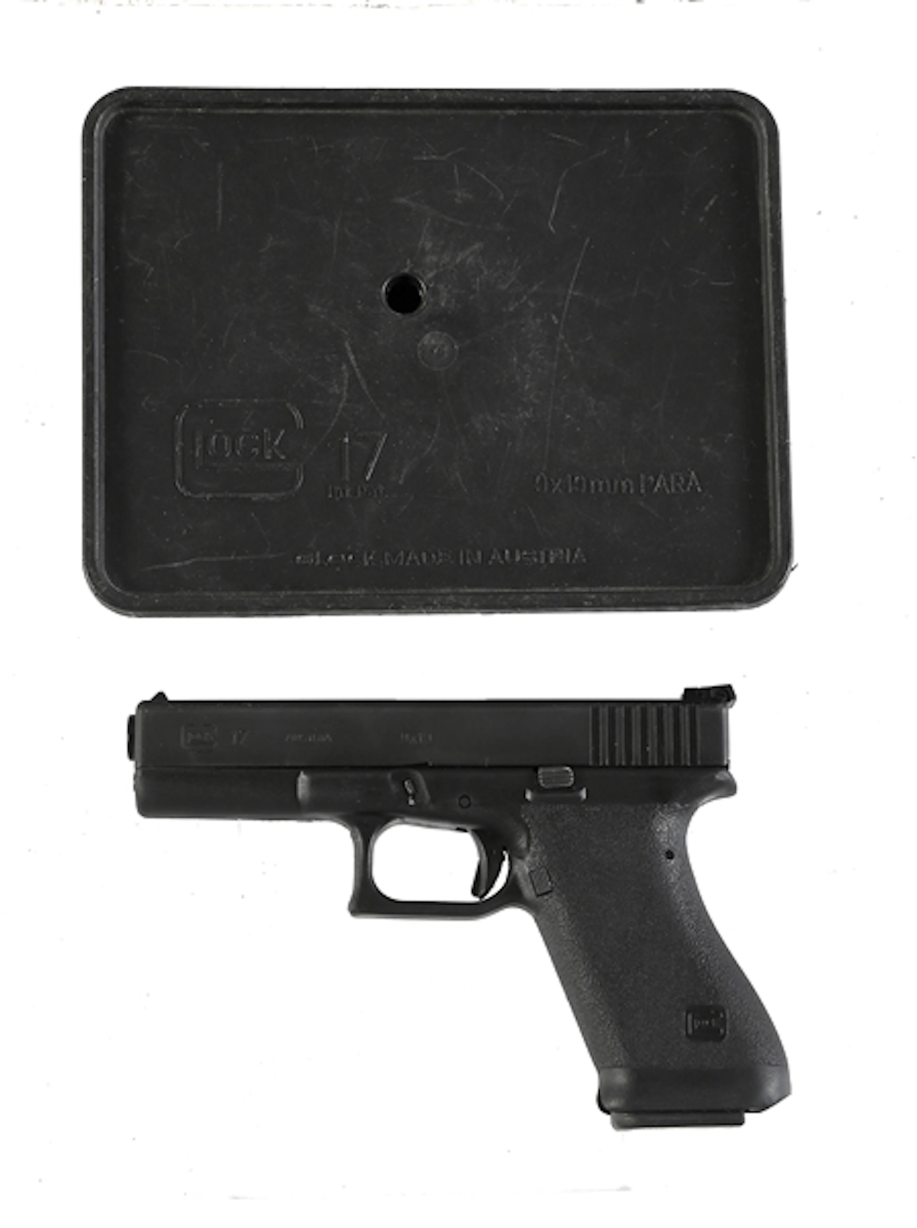 (C) GEN 1 GLOCK 17 9MM SEMI-AUTOMATIC PISTOL WITH "TUPPERWARE" CASE.