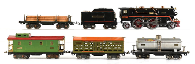 LOT OF 6: LIONEL STANDARD GA. NO. 390 FREIGHT SET