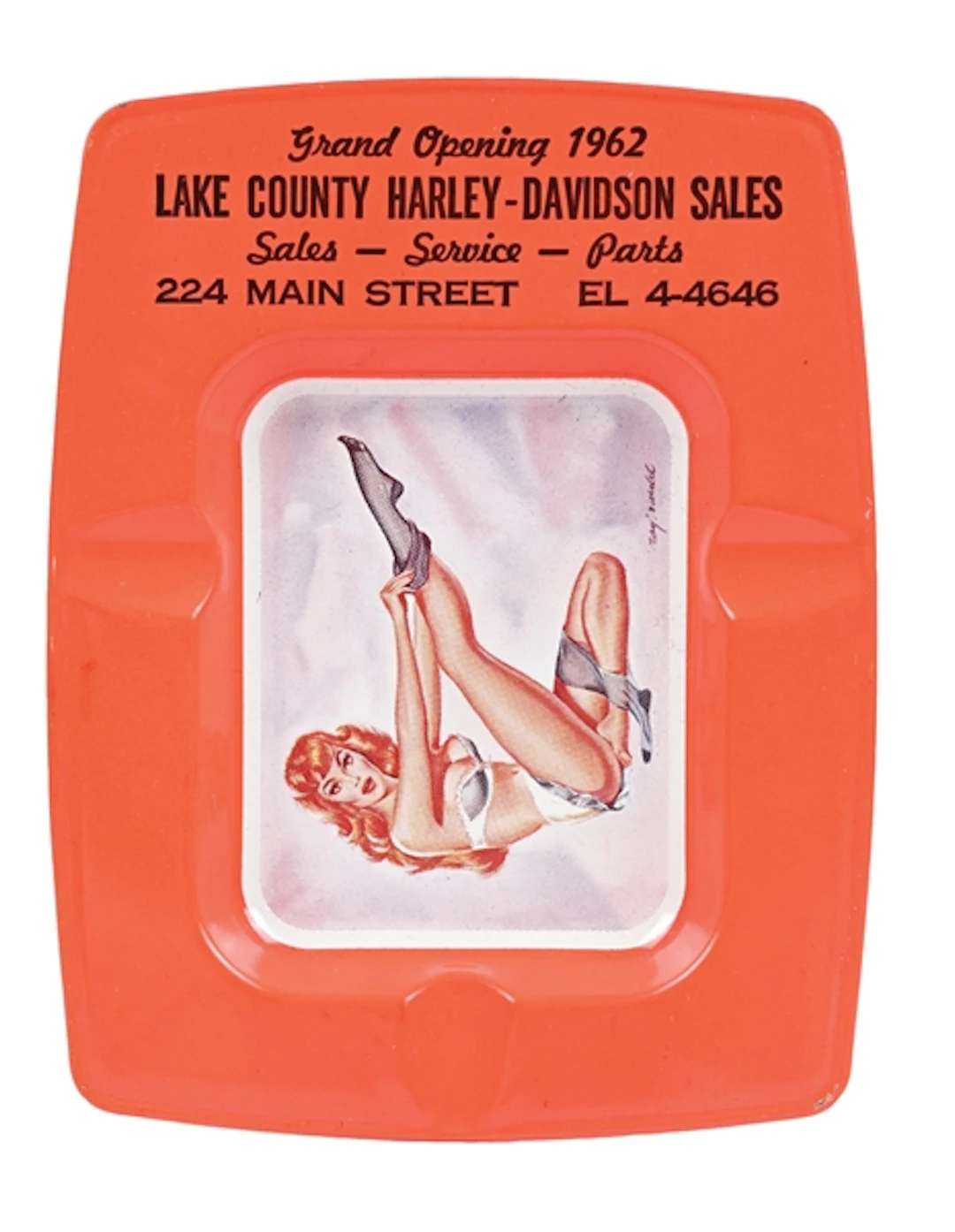 LAKE COUNTY HARLEY-DAVIDSON ADVERTISING ASHTRAY