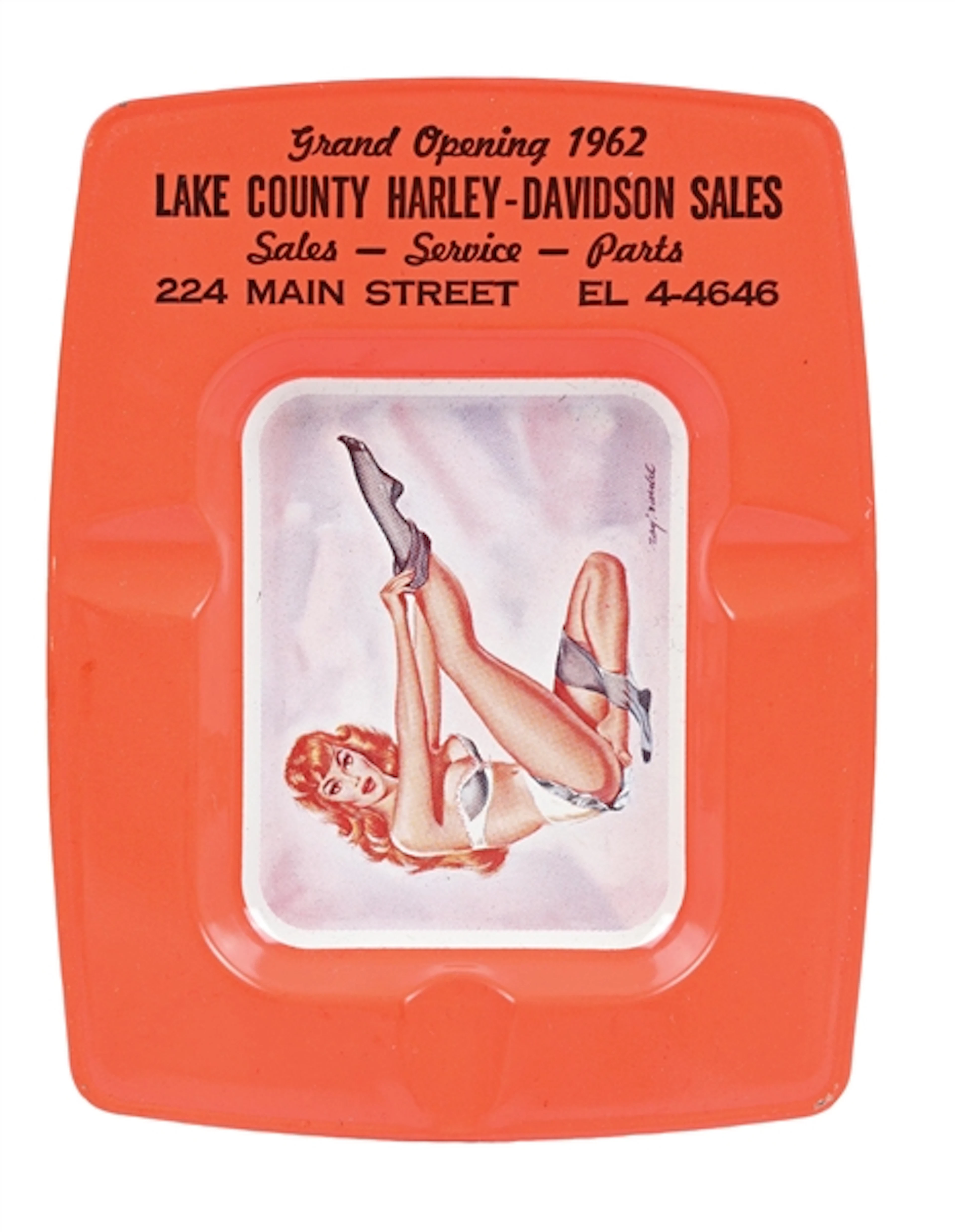 LAKE COUNTY HARLEY-DAVIDSON ADVERTISING ASHTRAY