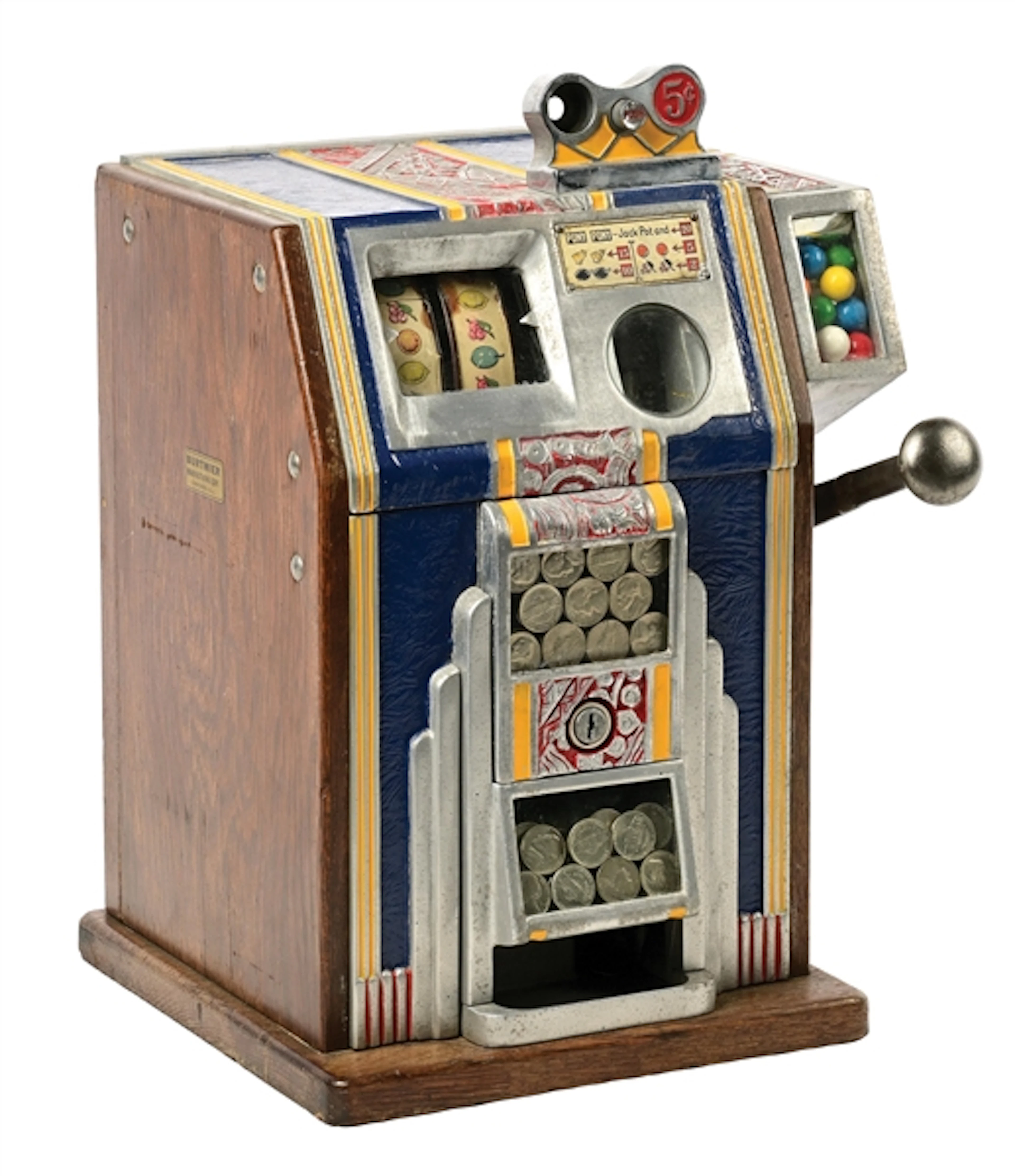 5¢ BURTMIER MFG. CO. "PONY" TWO-REEL SLOT MACHINE