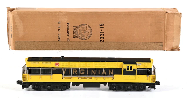 POST-WAR LIONEL O-GA. NO. 2331 VIRGINIAN FM TRAINMASTER DIESEL LOCOMOTIVE