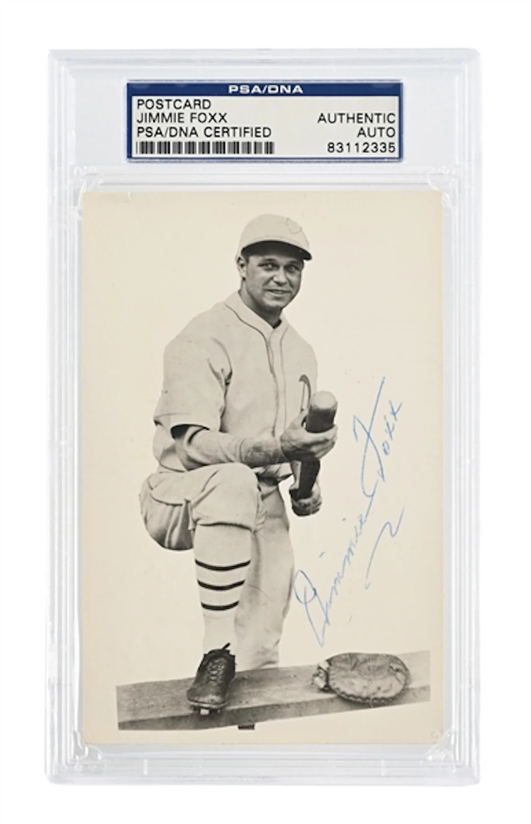 JIMMIE FOX SIGNED POSTCARD PSA/DNA