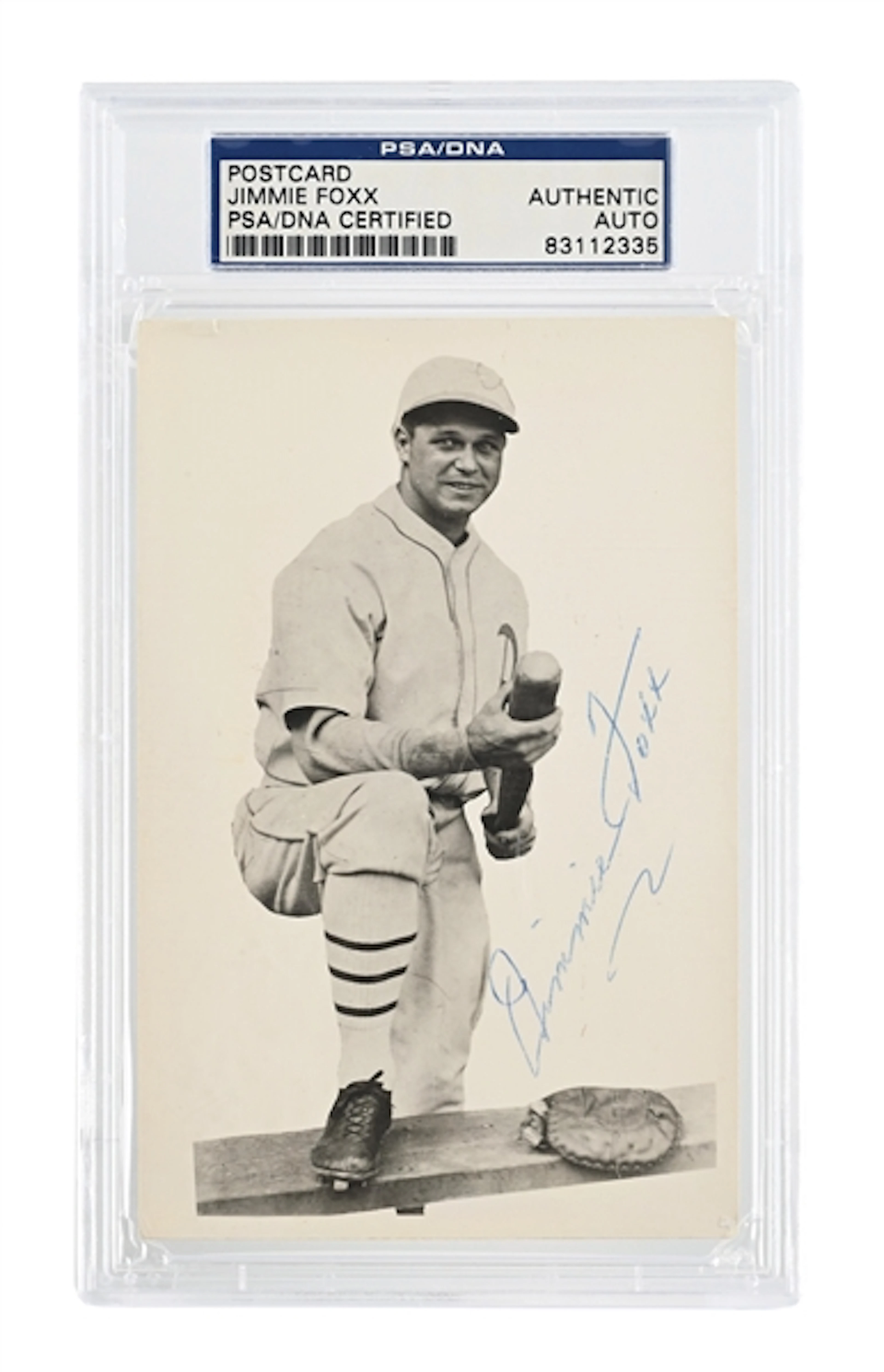 JIMMIE FOX SIGNED POSTCARD PSA/DNA