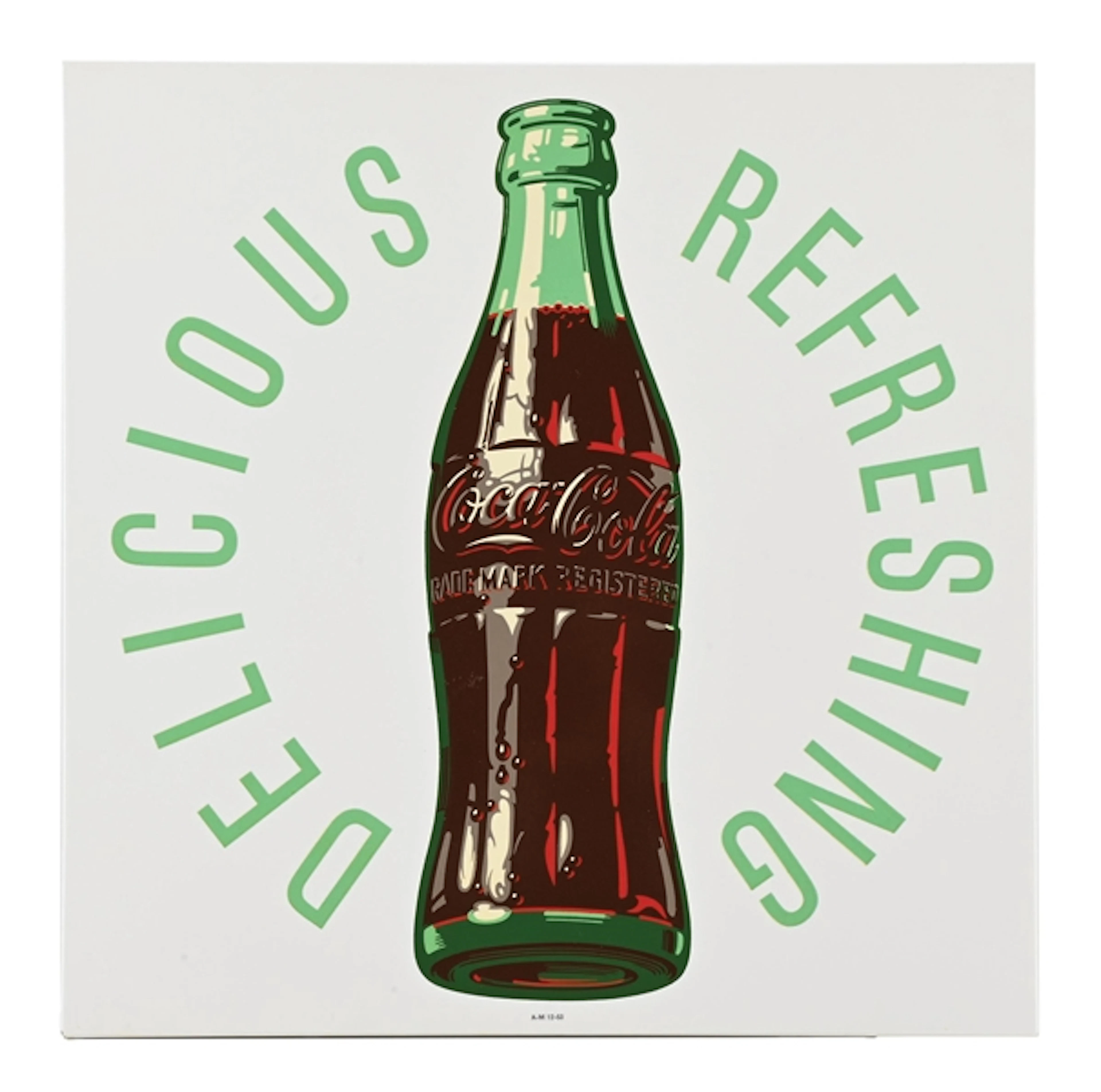 COCA-COLA "DELICIOUS REFRESHING" SIGN W/ BOTTLE GRAPHIC