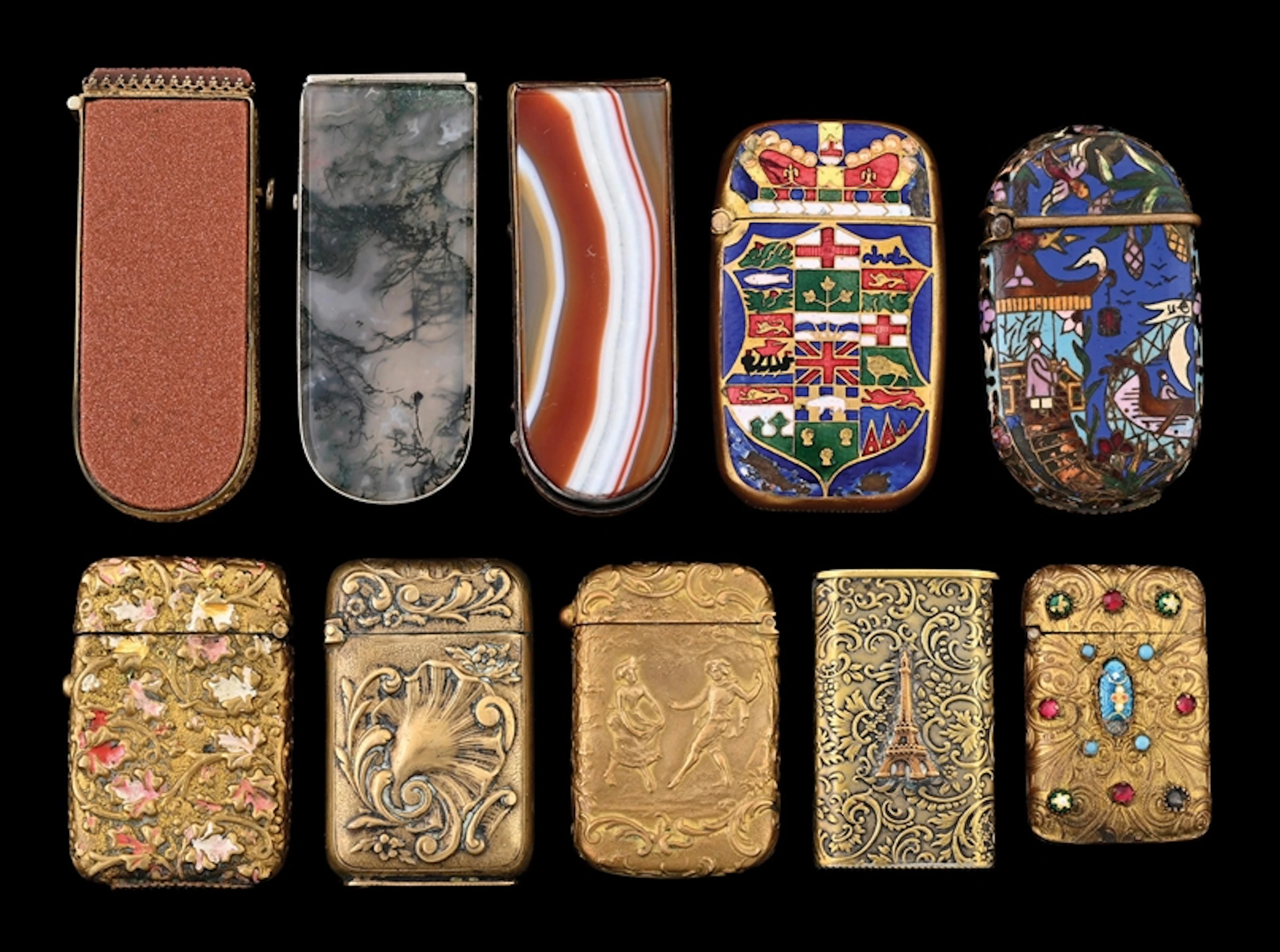 COLLECTION OF 10: MATCH SAFES