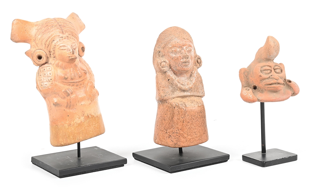 LOT OF 3: MAYA POTTERY ITEMS