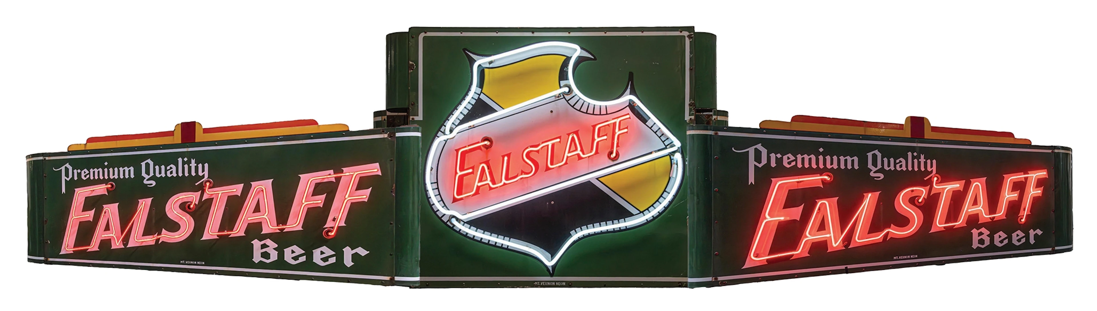 3 PIECE FALSTAFF BEER PORCELAIN NEON MARQUEE SIGN