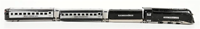 PRE-WAR HOGE O-GA. NO. 1000 STREAMLINE STEAM LOCOMOTIVE PASSENGER SET