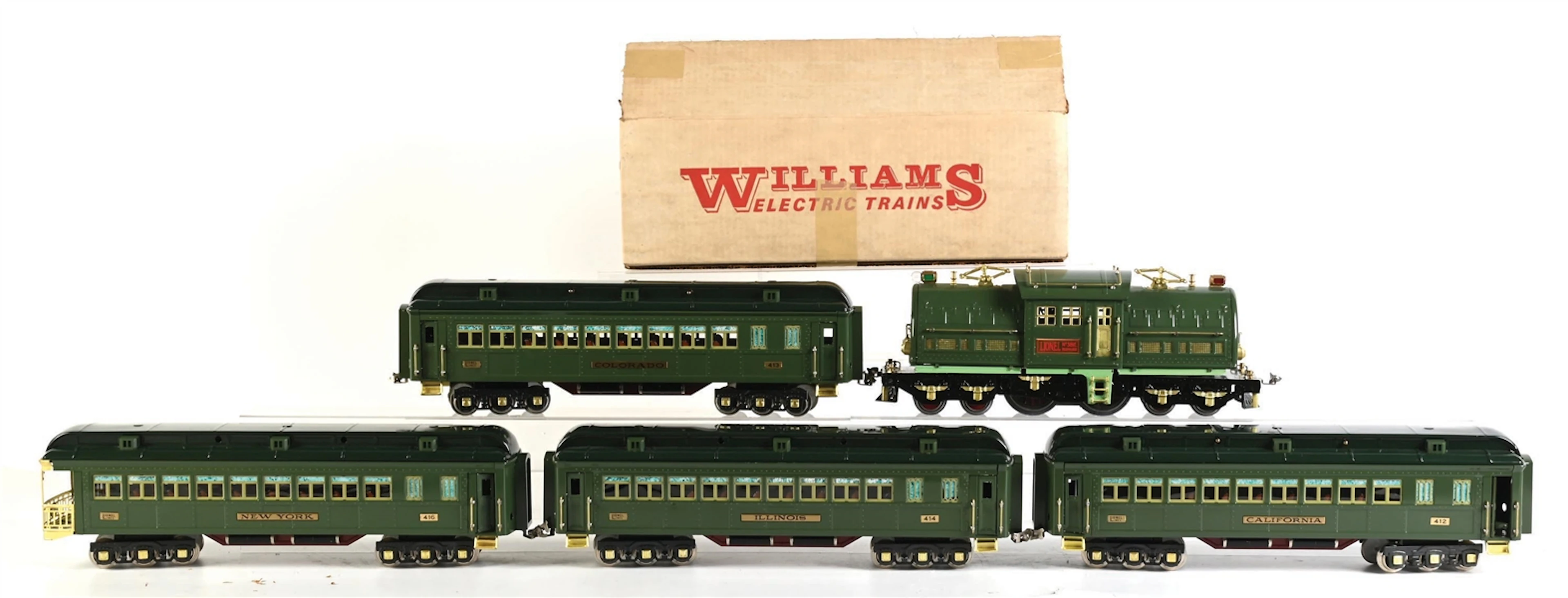 WILLIAMS STANDARD GA. NO. 381E ELECTRIC LOCOMOTIVE 4-CAR PASSENGER STATE SET
