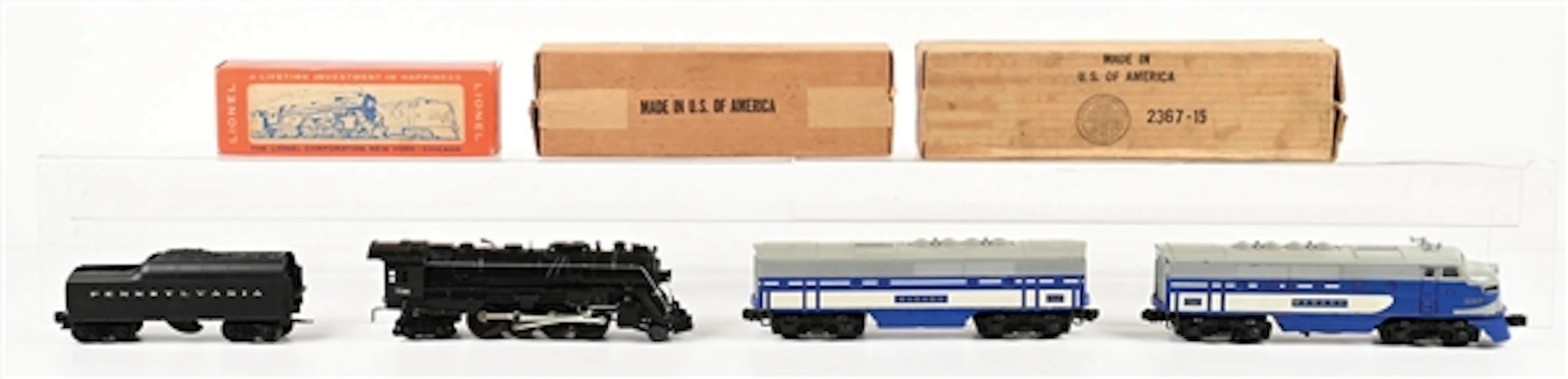 LOT OF 2: POST-WAR LIONEL O-GA. NO. 2367 WABASH F-3 DIESEL LOCOMOTIVES