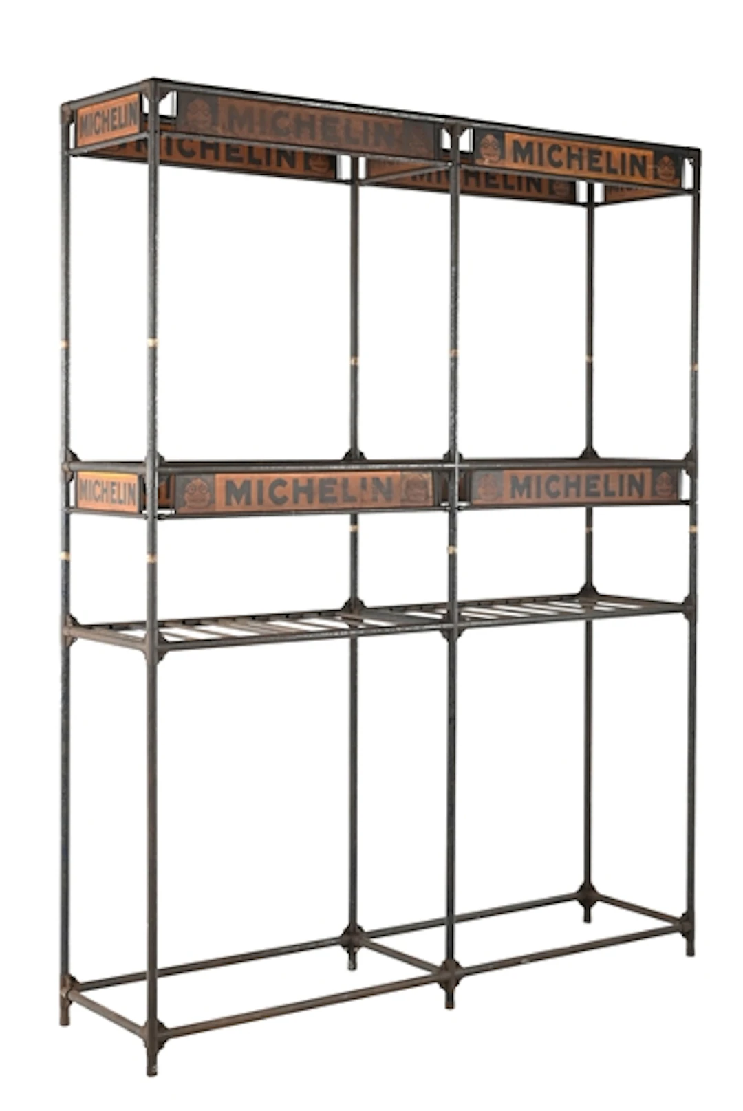LARGE MICHELIN TIRES METAL TIRE RACK DISPLAY.