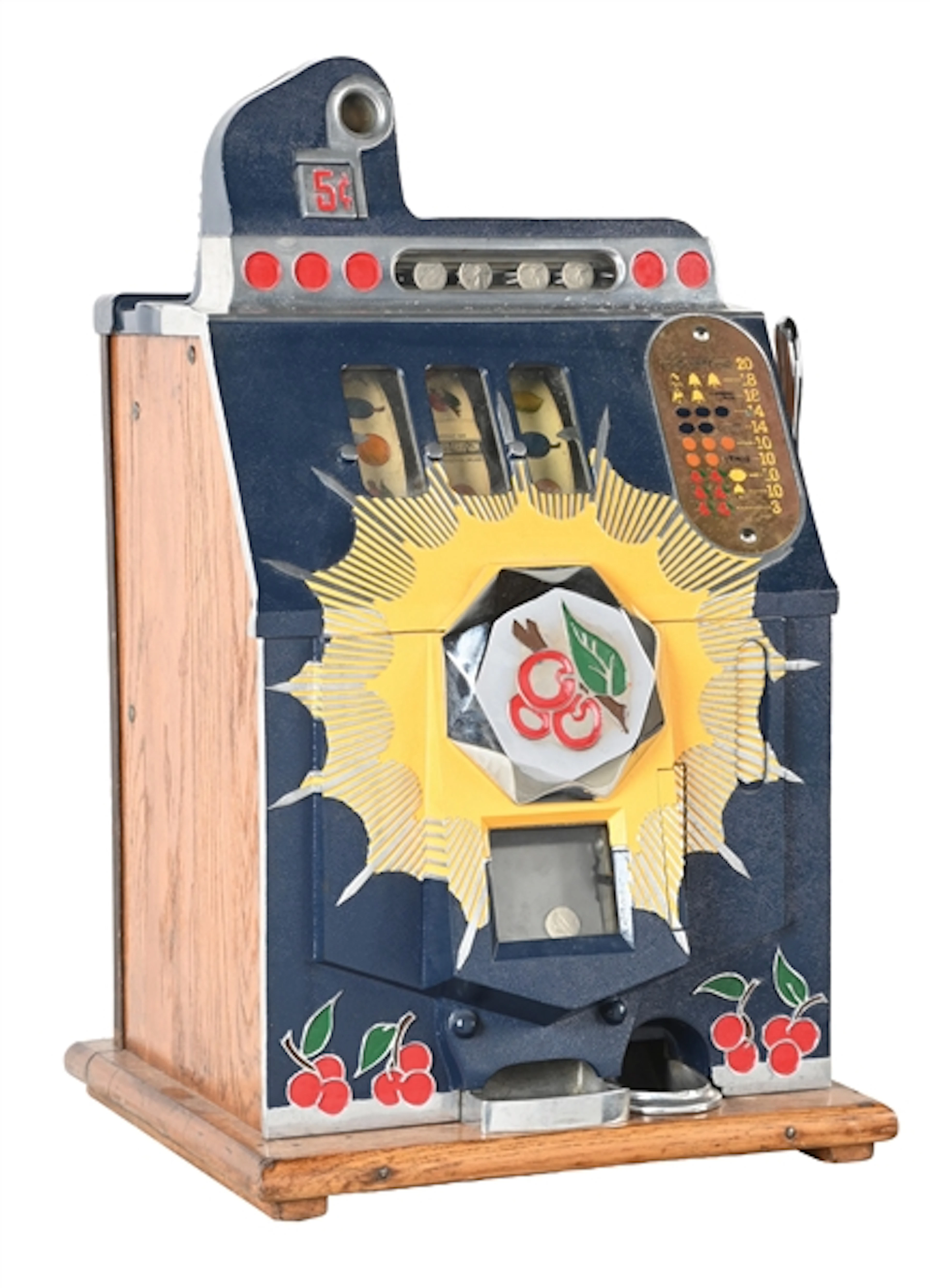 5¢ MILLS NOVELTY CO. BURSTING CHERRY SLOT MACHINE
