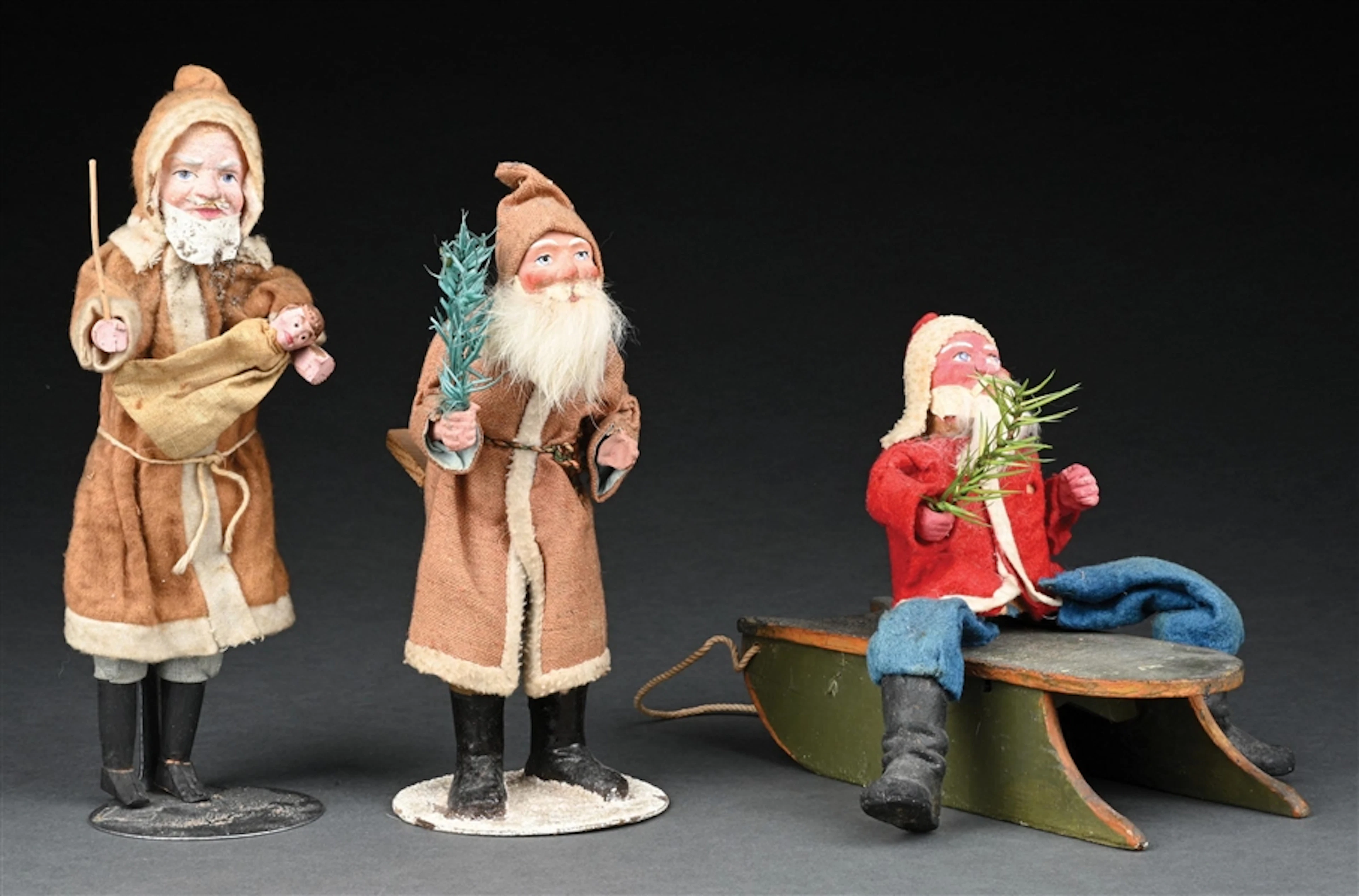 COLLECTION OF 3: FIGURAL SANTA FIGURES