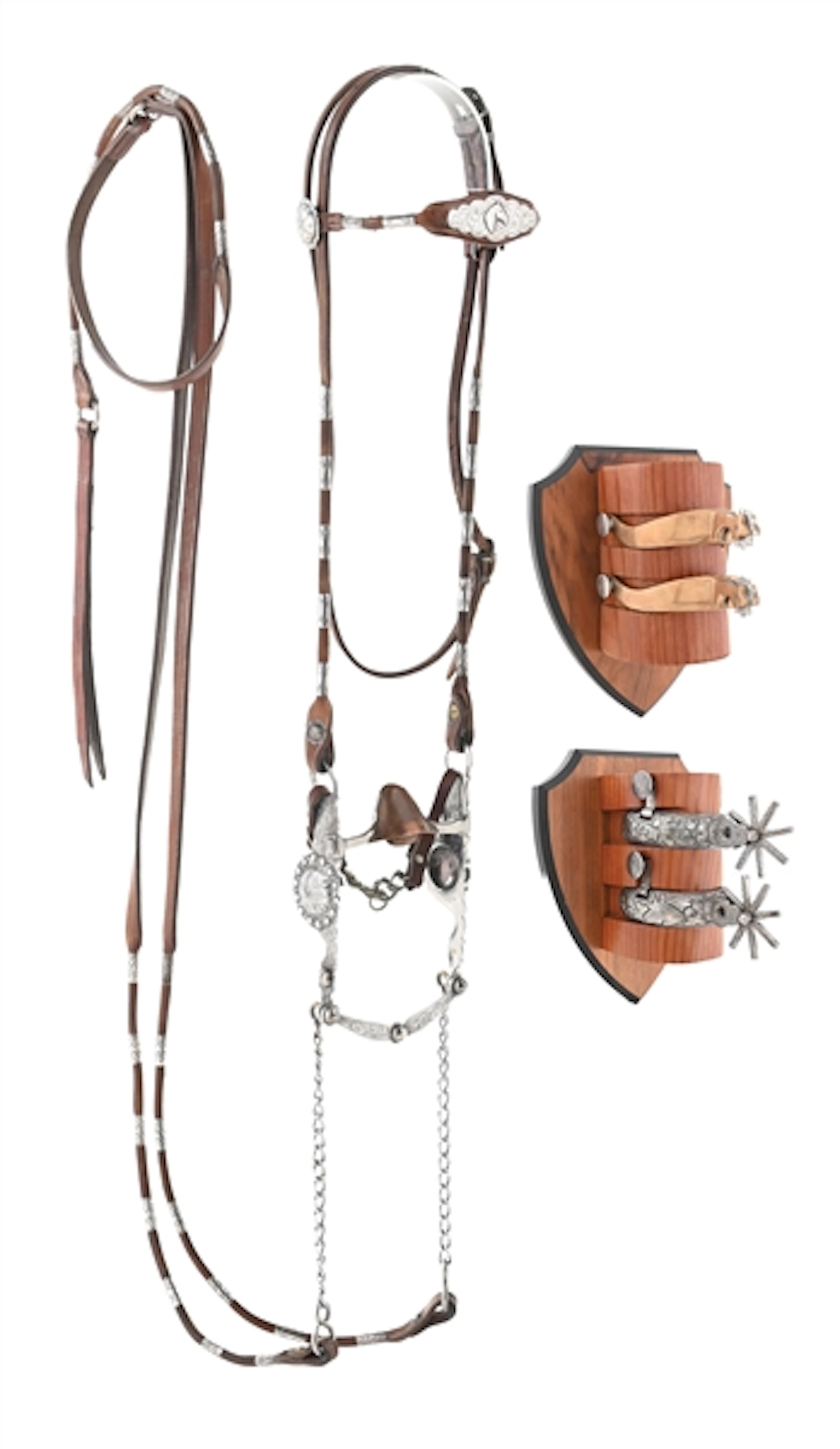 LOT OF 3: SPURS & BRIDLE SET