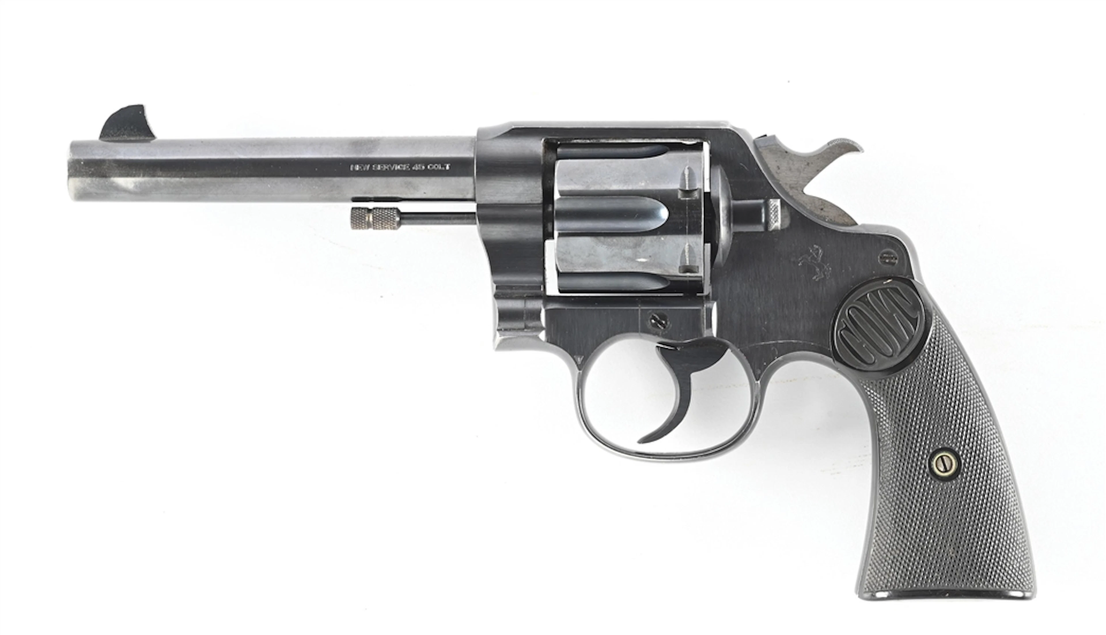 (C) COLT NEW SERVICE .45 COLT DOUBLE ACTION REVOLVER.