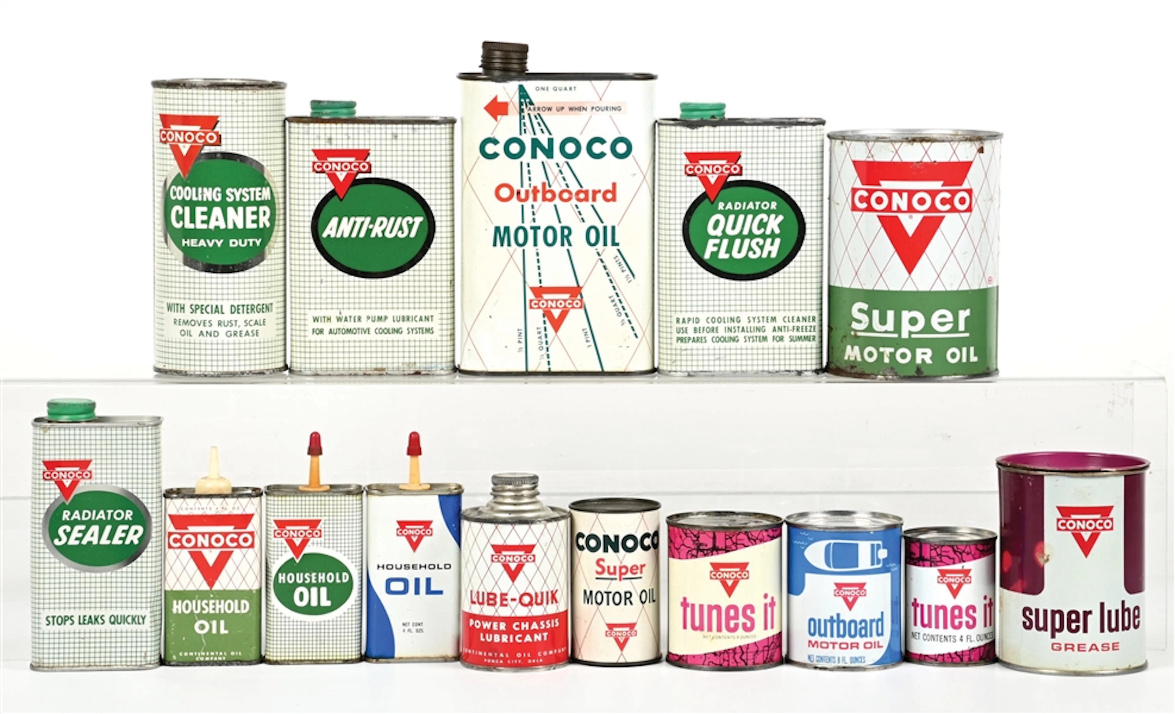 COLLECTION OF 15: CONOCO OIL COMPANY VARIOUS OIL & GREASE CAN.