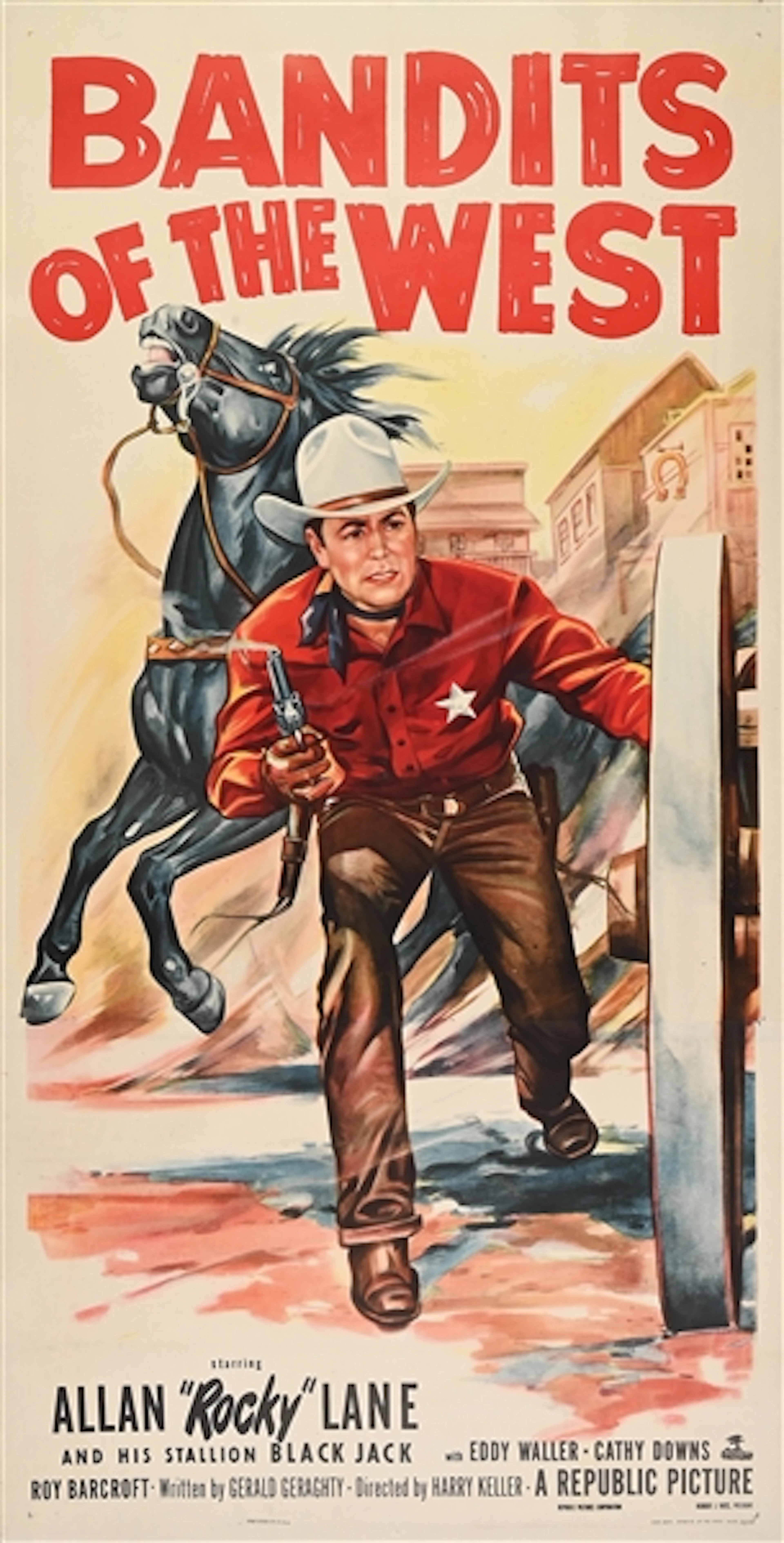 "BANDITS OF THE WEST" 3-SHEET LOBBY MOVIE POSTER