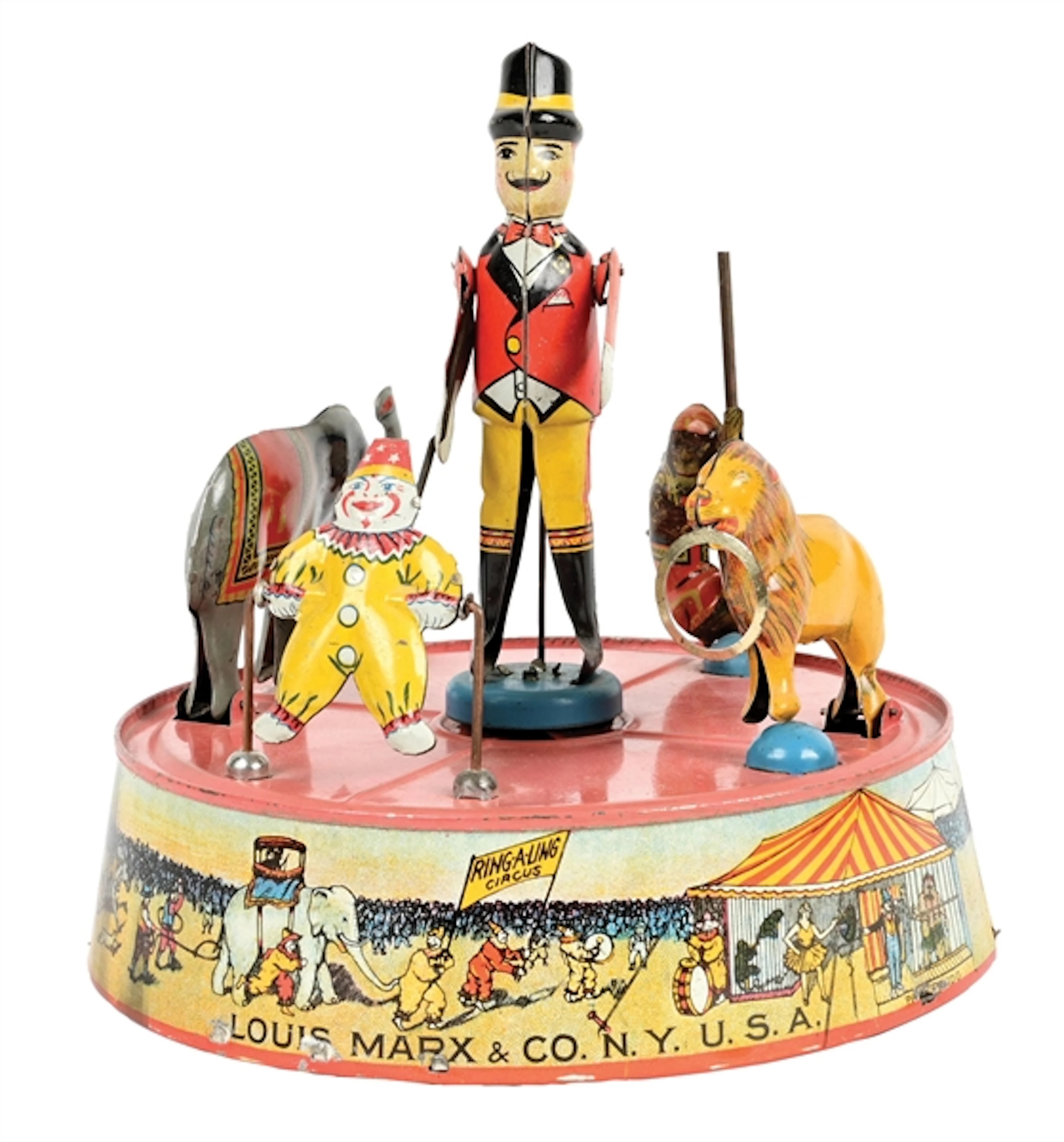 MARX TIN LITHO WIND-UP "RING-A-LING CIRCUS" TOY