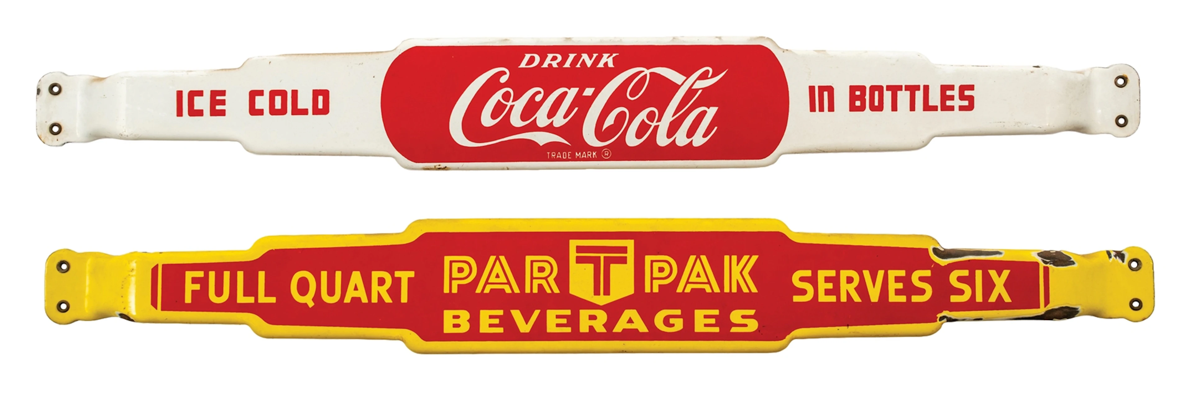 LOT OF 2 PAR-T-PAK AND COCA COLA DOOR PUSHES