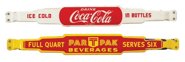 LOT OF 2 PAR-T-PAK AND COCA COLA DOOR PUSHES