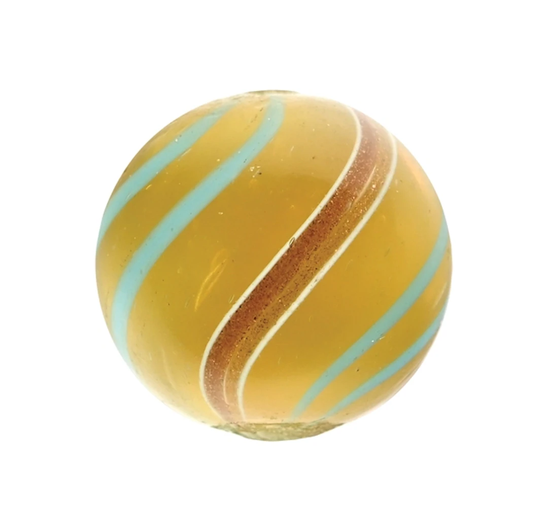 RARE BANDED LUTZ SEMI-OPAQUE MARBLE