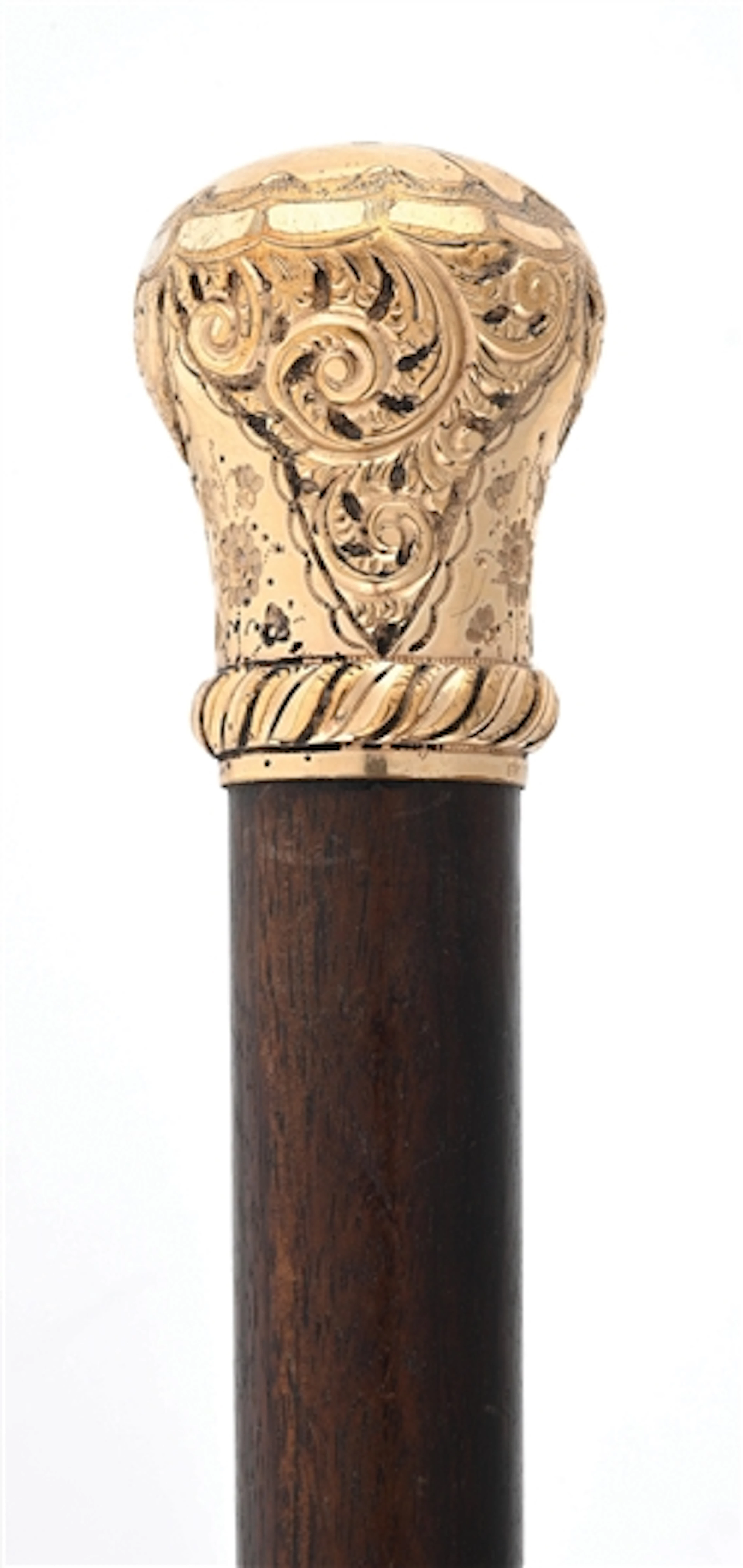 ANTIQUE GOLD KNOB DRESS CANE