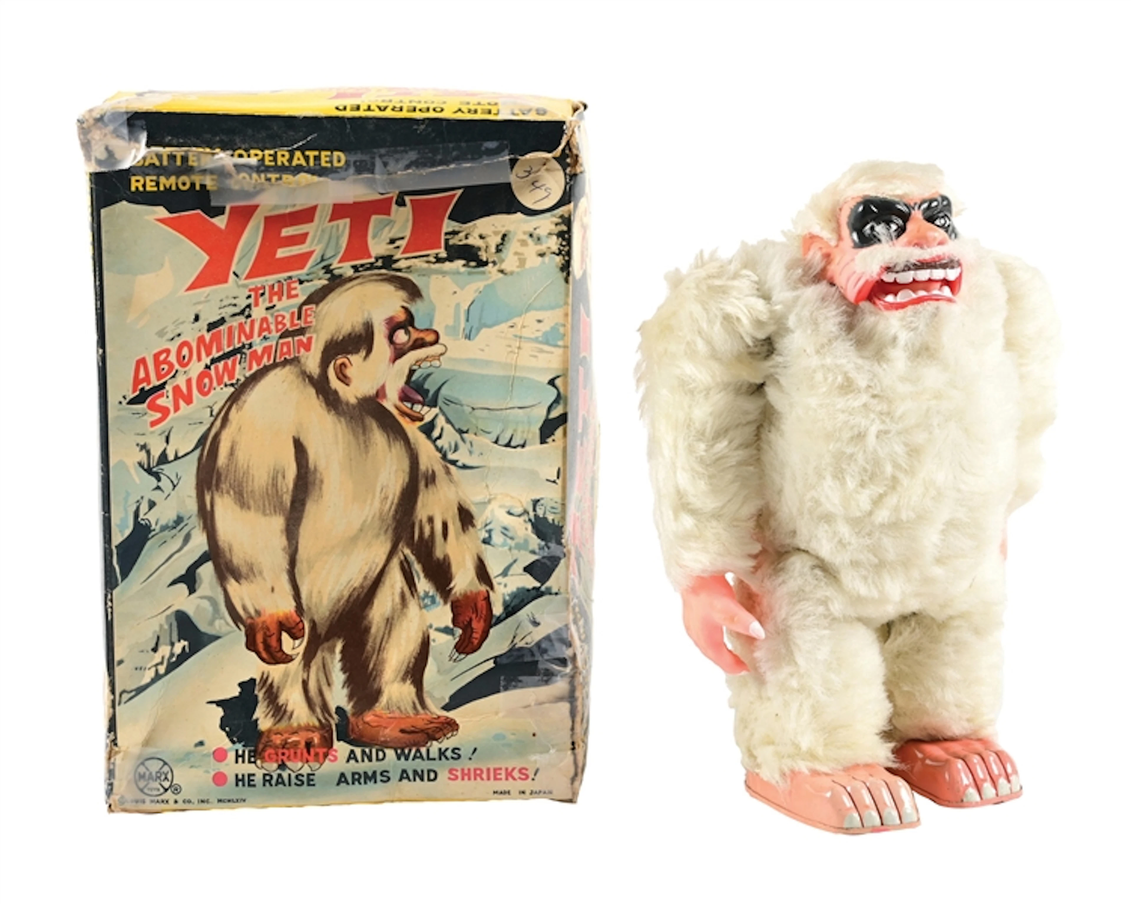 LOUIS MARX BATTERY OPERATED YETI THE ABOMINABLE SNOW MAN WITH ORIG. BOX
