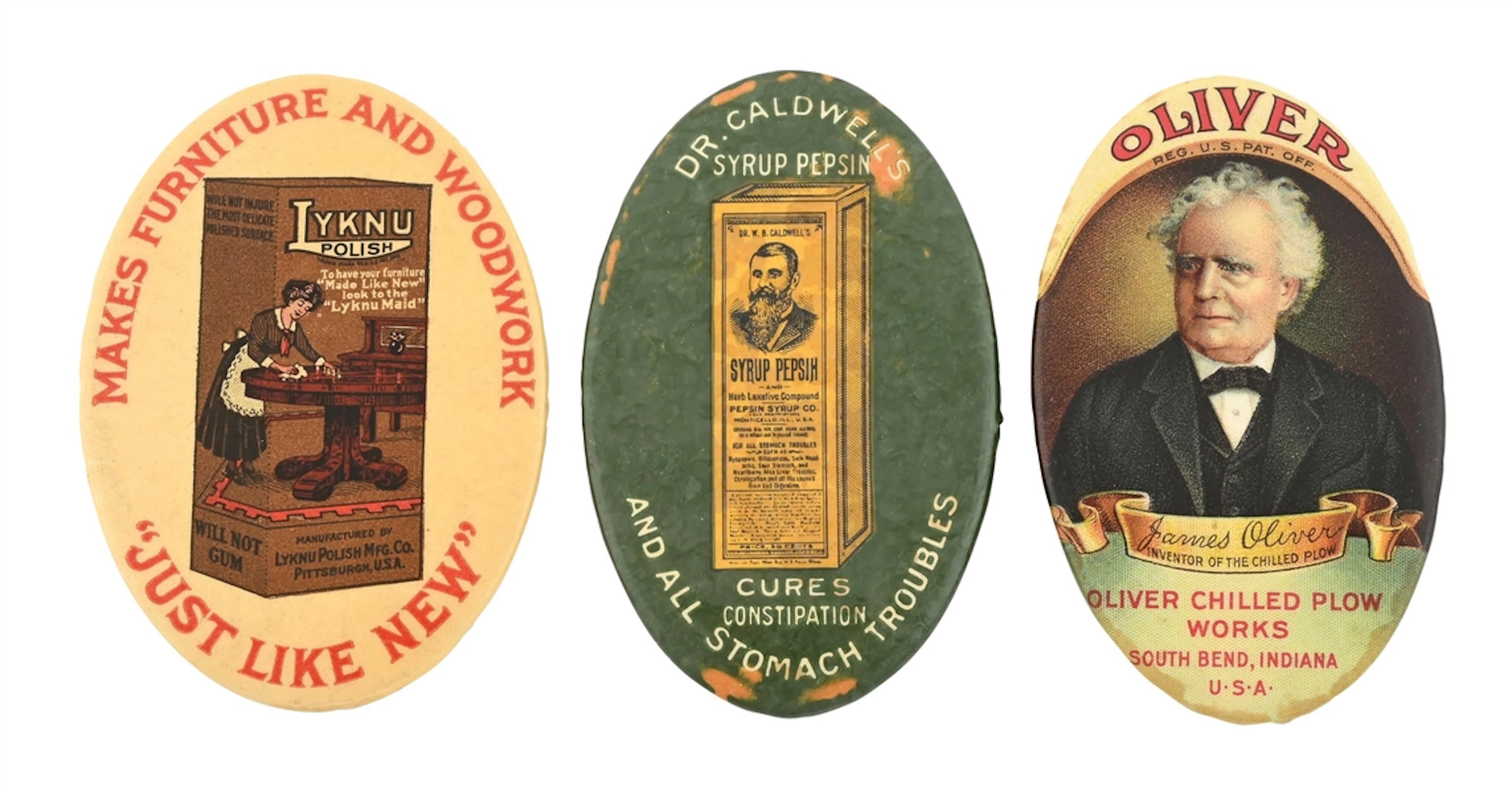 COLLECTION OF 3: ADVERTISING POCKET MIRRORS