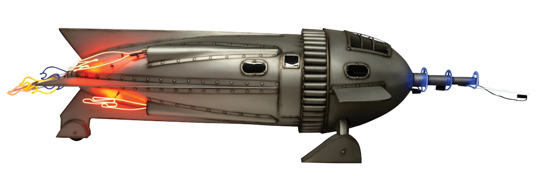 LARGE NEON ROCKET SHIP