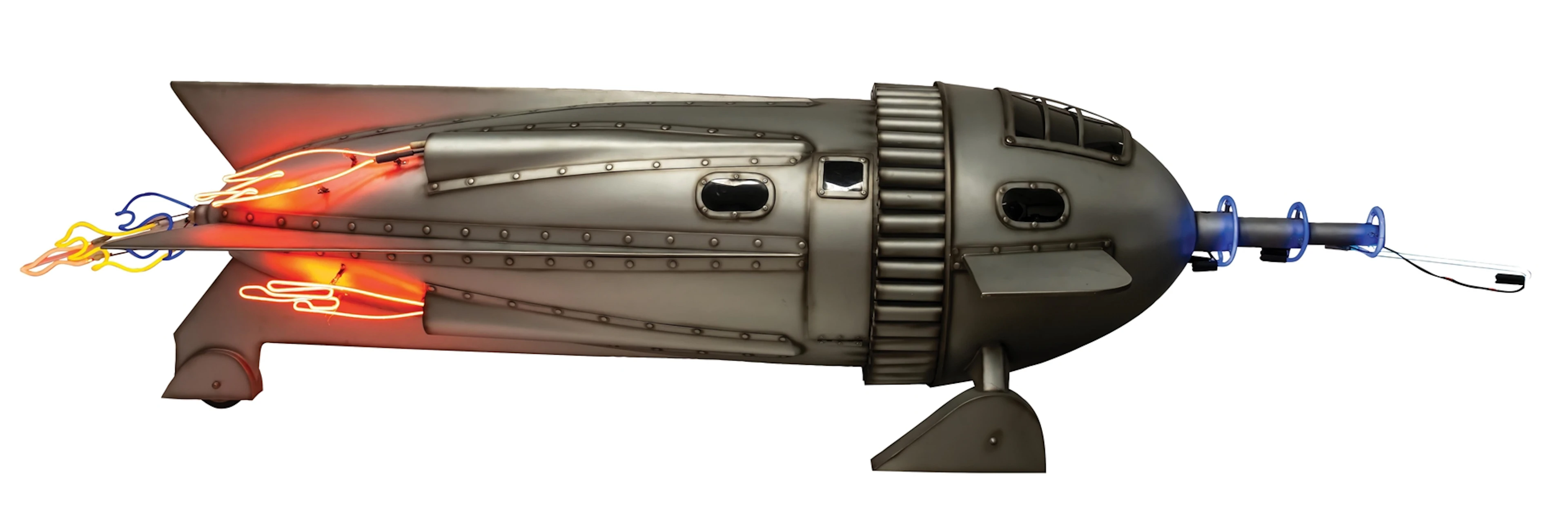 LARGE NEON ROCKET SHIP