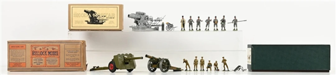 LOT OF 3: ASSORTED TOY ARTILLERY IN BOXES