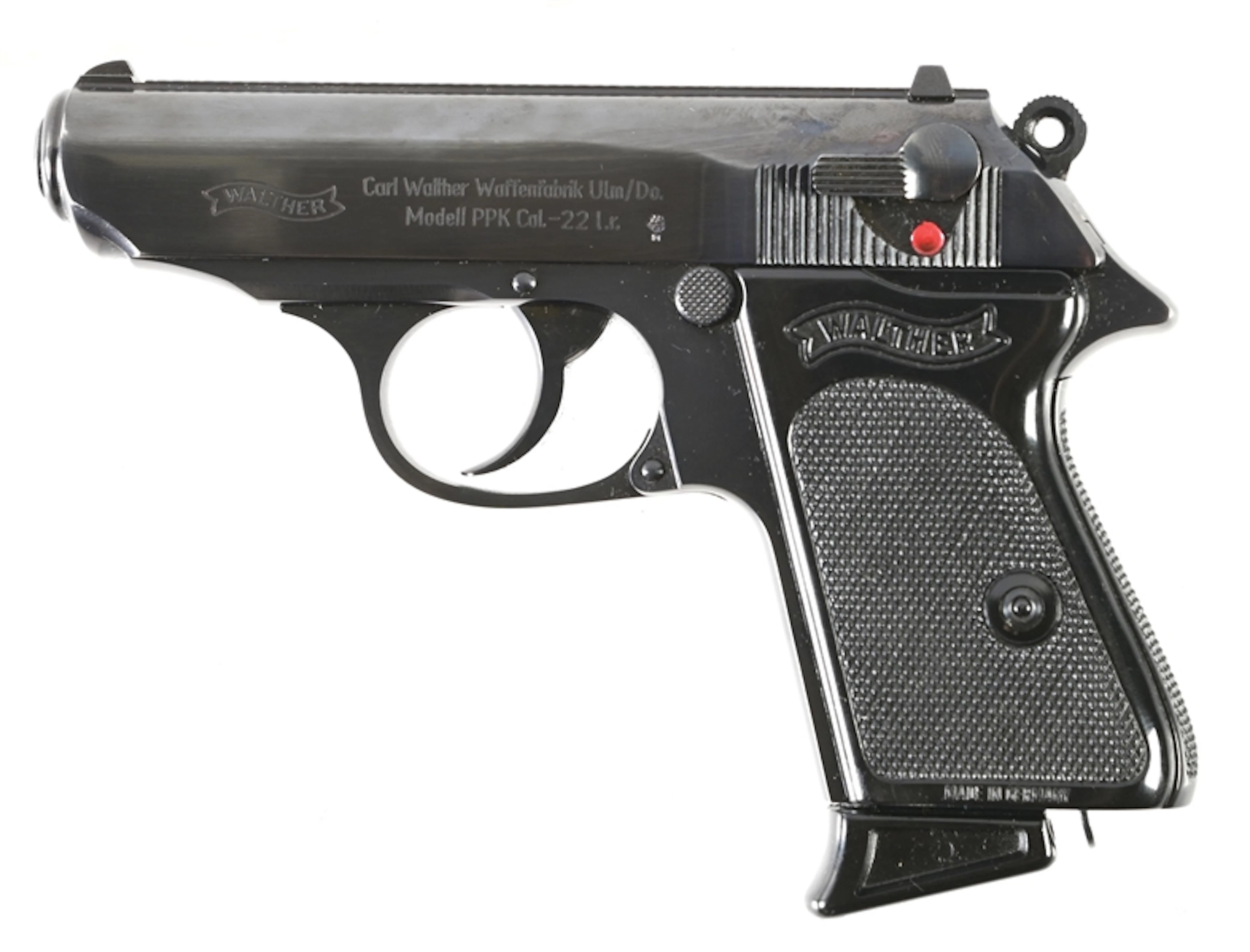 (C) INTERARMS GERMAN WALTHER PPK .22 SEMI-AUTOMATIC PISTOL WITH BOX.