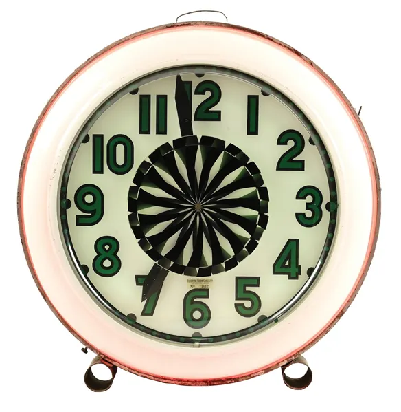 ELECTRIC NEON CLOCK CO. SPINNER ILLUSION CLOCK