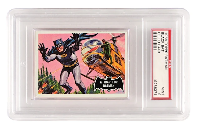 1966 TOPPS BATMAN BLACK BAT CELLO PACK PSA 9