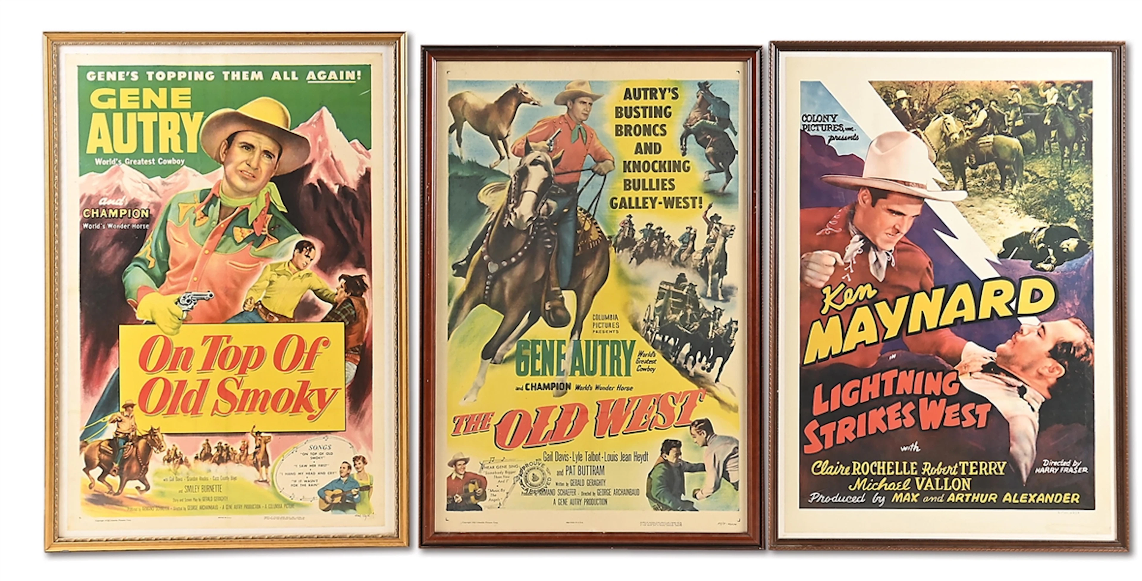 COLLECTION OF 3 PROFESSIONALLY FRAMED WESTERM MOVIE POSTERS