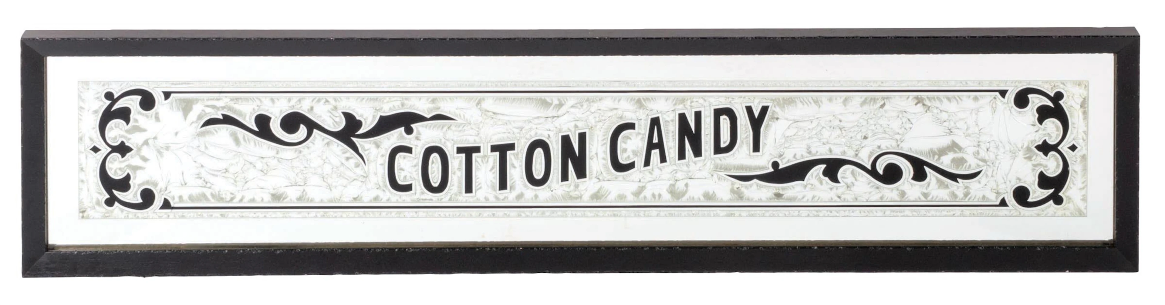 REVERSE PAINTED CHIPPED GLASS COTTON CANDY SIGN