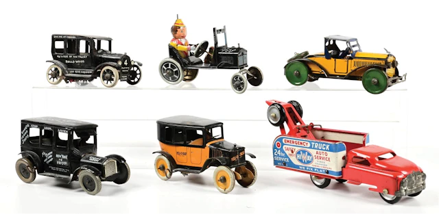 LOT OF 6: STRAUSS & MARX LEAPING LENA, YELL-O-TAXI, EMERGENCY TRUCK