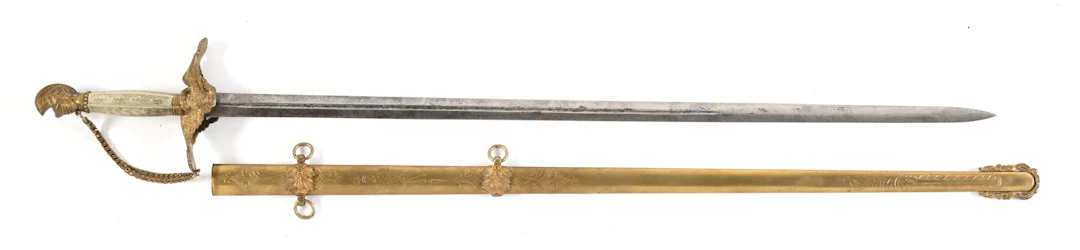 US PRE CIVIL WAR KNIGHT HEAD POMMEL MILITIA OFFICER'S SWORD BY HORSTMANN.