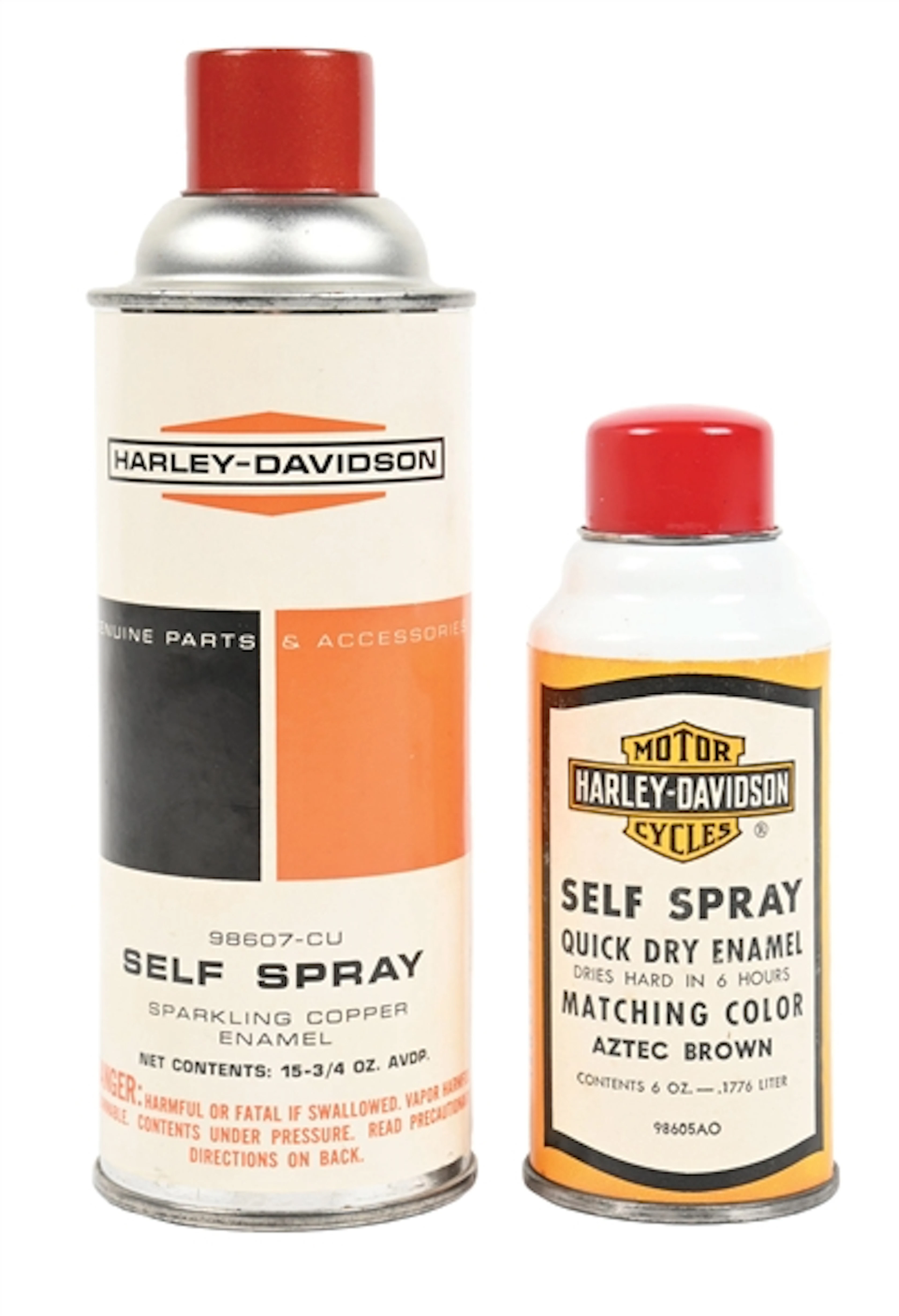 COLLECTION OF 2: HARLEY DAVIDSON MOTORCYCLES SELF SPRAY CANS