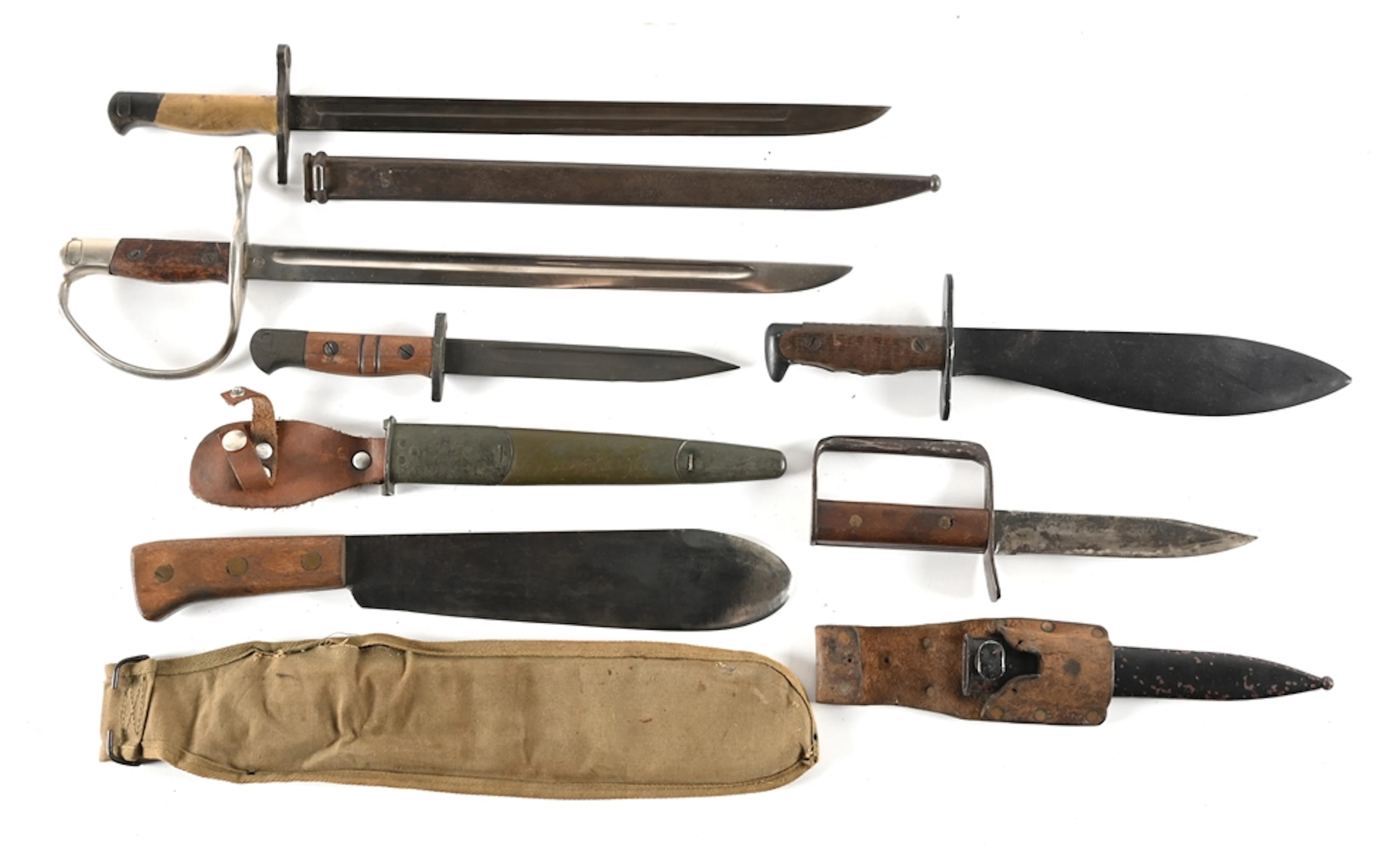 LOT OF 6: US WWI-WWII FIGHTING KNIVES.