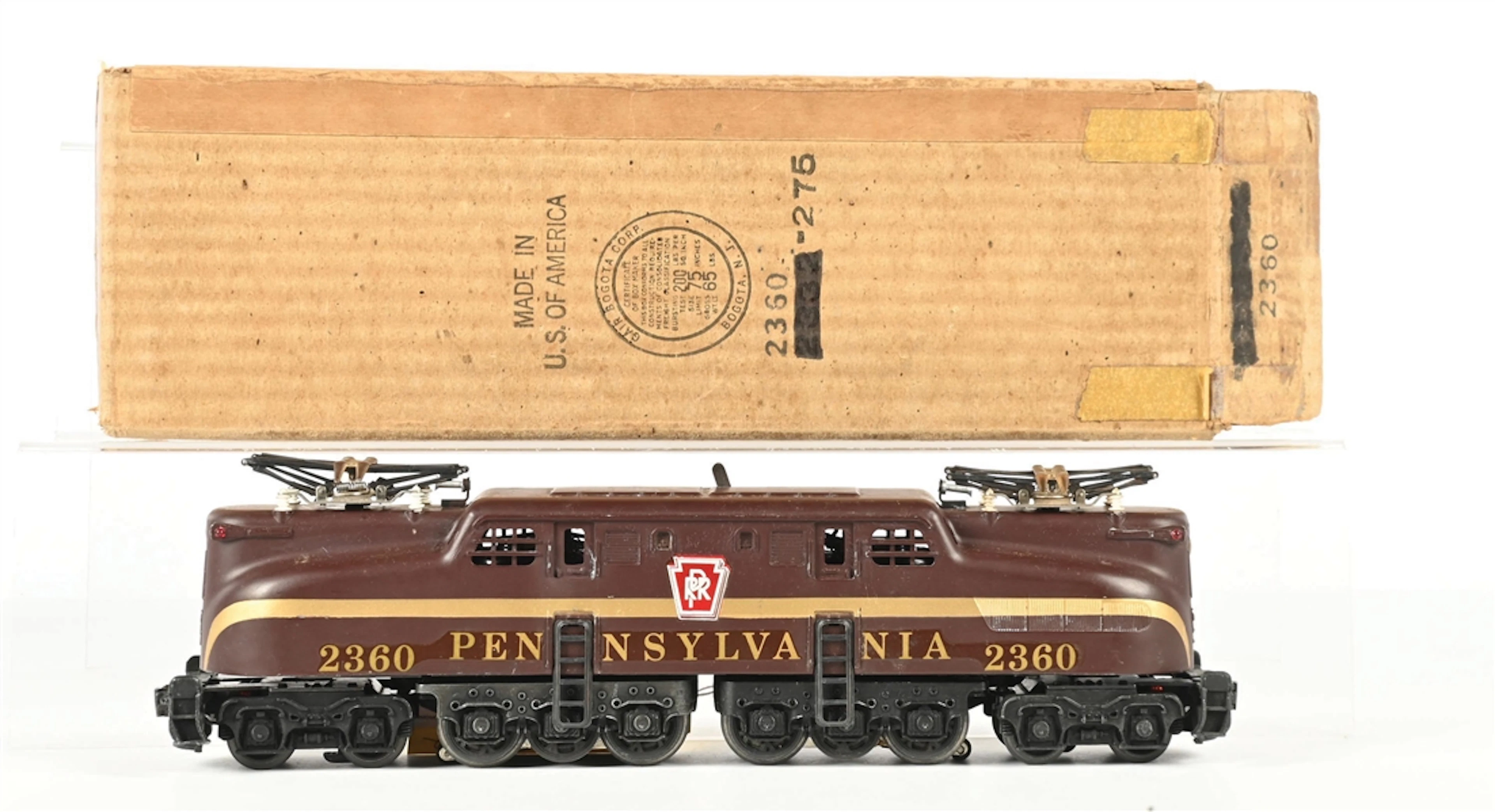 LIONEL POSTWAR O. GAUGE NO. 2360 PENNSYLVANIA TUSCAN SINGLE STRIPE