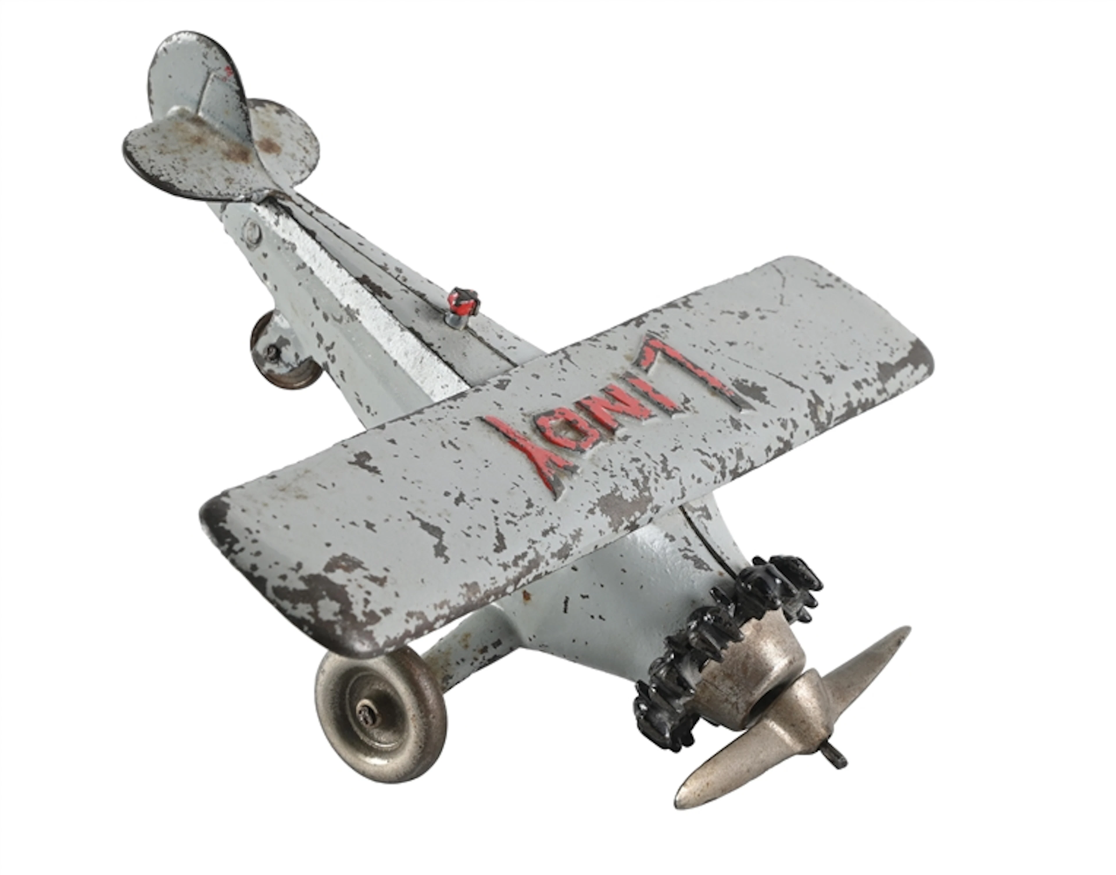 HUBLEY LINDY CAST-IRON SPIRIT OF ST. LOUIS AIRPLANE TOY