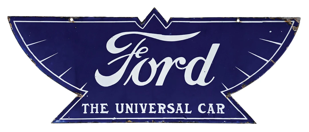 RARE FORD THE UNIVERSAL CAR PORCELAIN SIGN