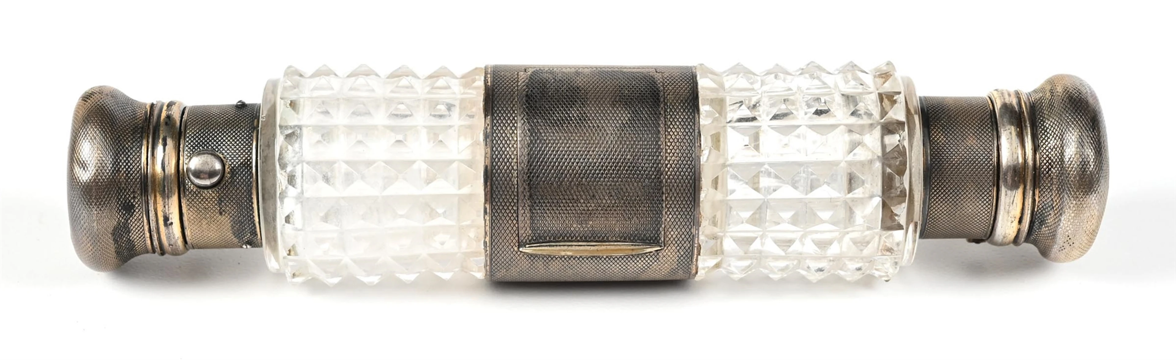 CRYSTAL & METAL PERFUME BOTTLE