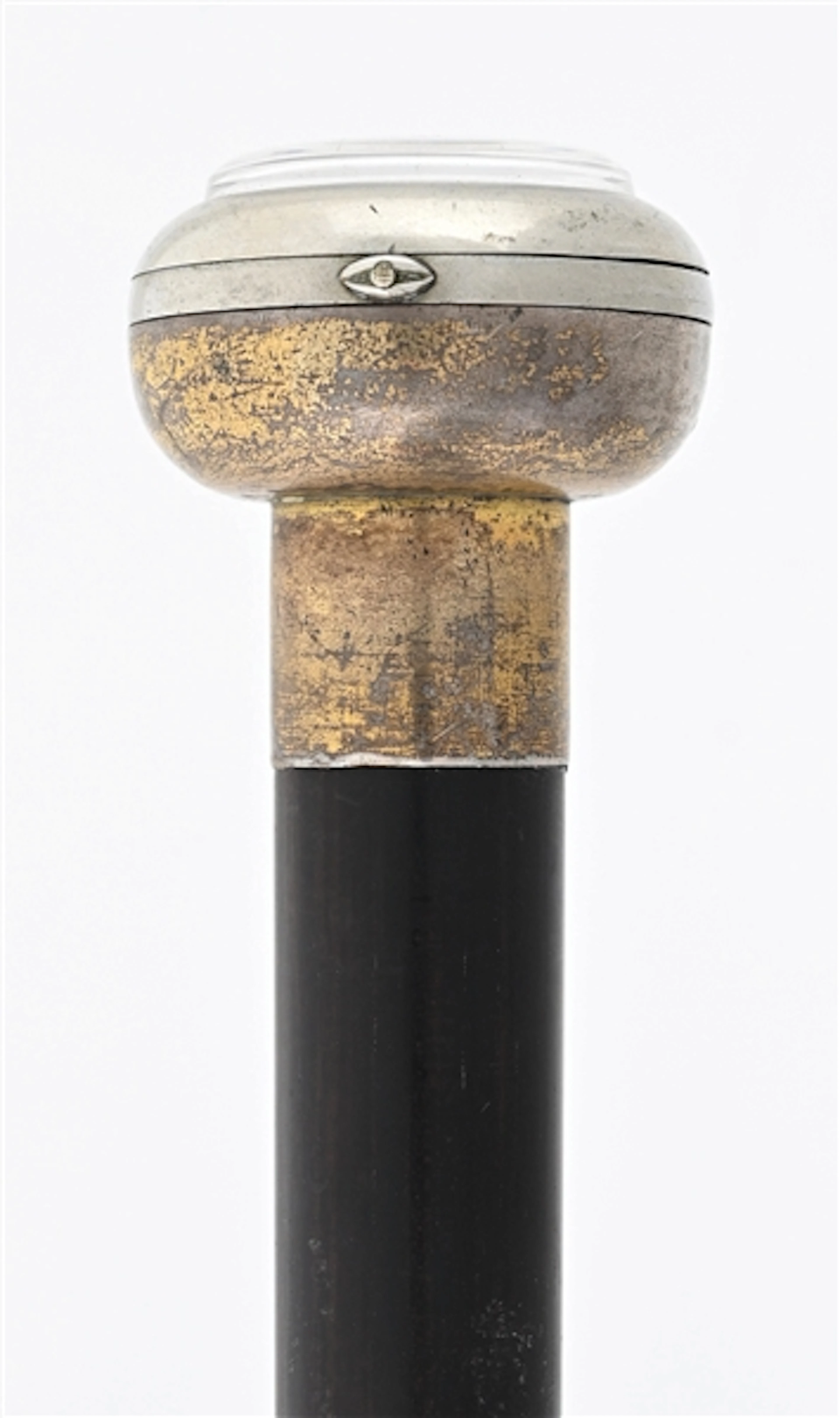 ANTIQUE WALKING STICK WITH CLOCK TOP